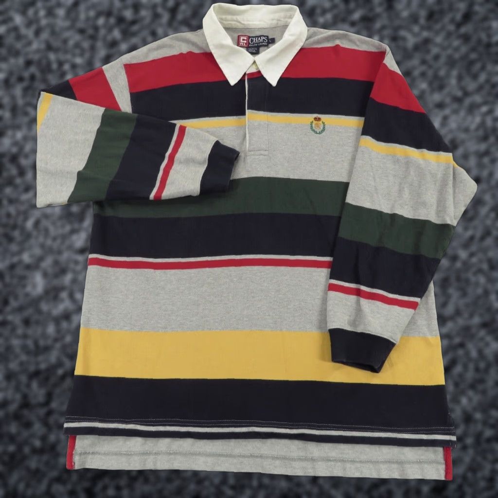 Chaps VINTAGE Chaps Ralph Lauren Polo Shirt Men Large Heavyweight Rugby Crest 90s Logo Size US L / EU 52-54 / 3 - 1 Thumbnail