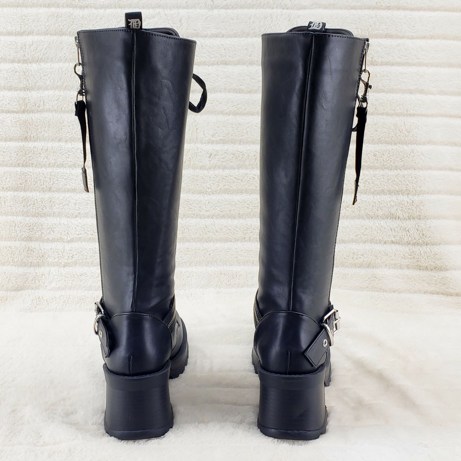 Demonia Cult DEMONIA Bratty 206 Zipper Strap Biker Goth Punk Lace Up Knee Size US 6 / IT 36 - 5 Thumbnail