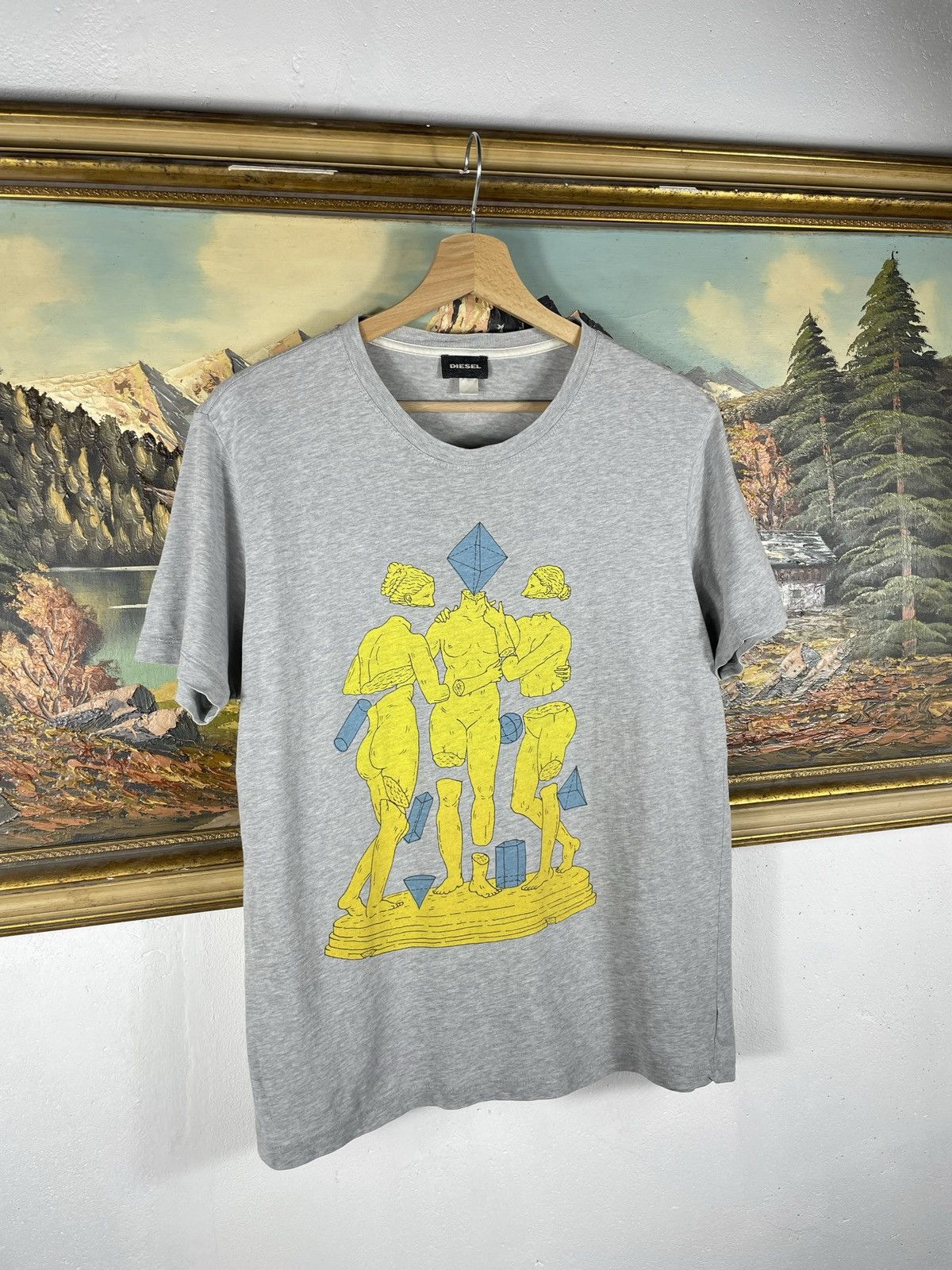 Diesel × Japanese Brand × Vintage Grey Vintage Retro Y2k 00s T shirt tee Diesel Art Logo Size US M / EU 48-50 / 2 - 3 Thumbnail