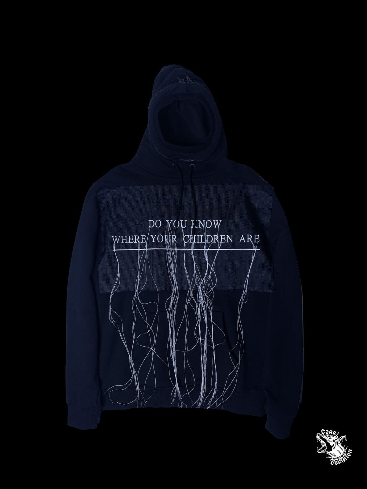 image of Hood By Air HBA 2017 Do You Know Where Your Kids Are Hoodie in Black (Size Small)