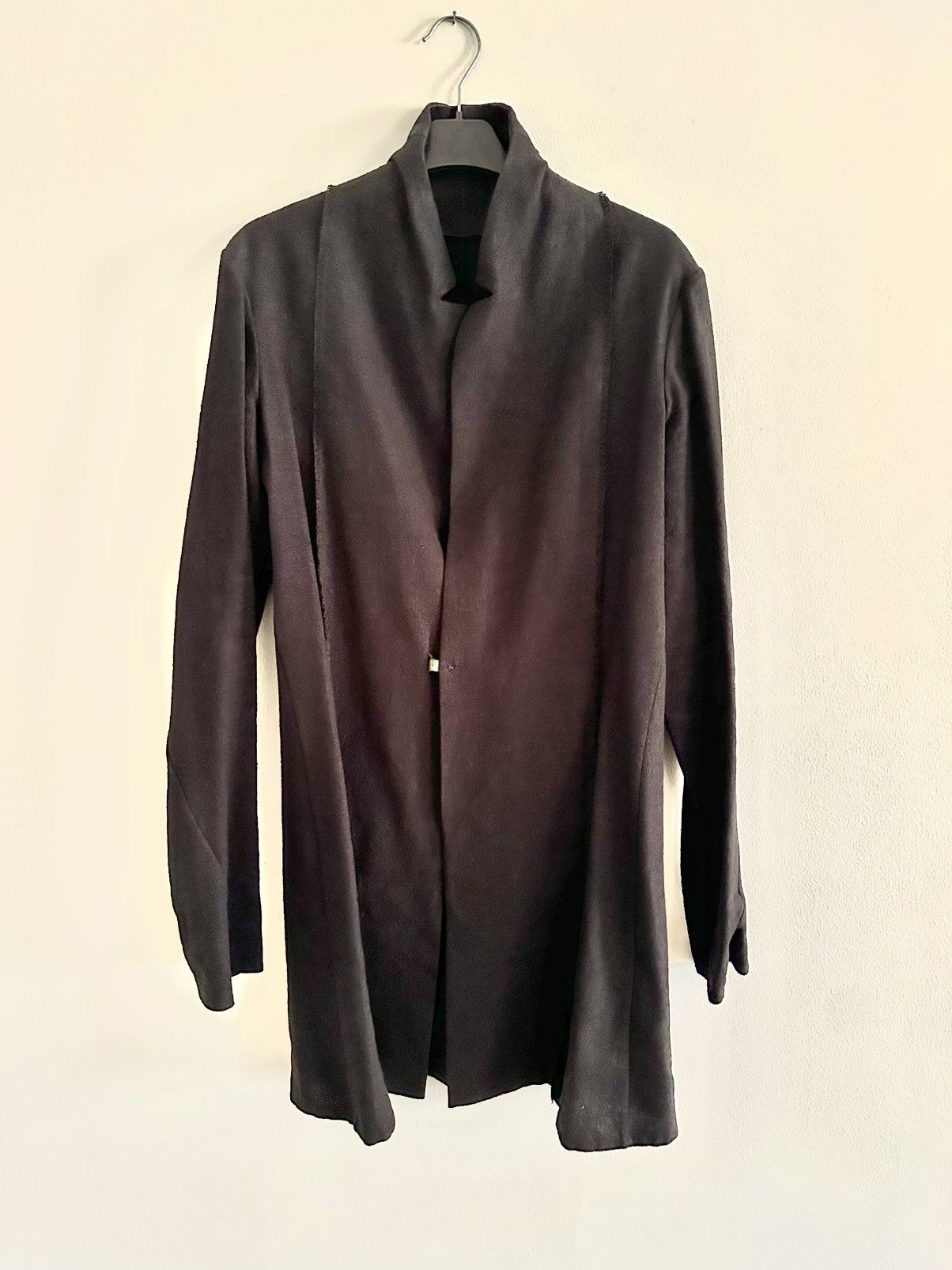 ma+ Long Blazer Black (Cotton/Linen/Silk Blend)