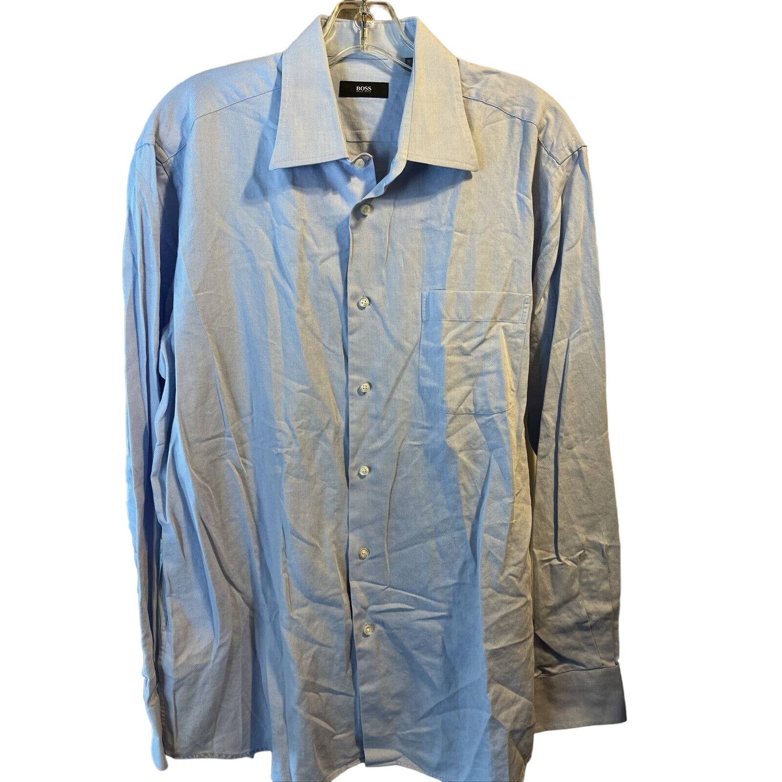 Hugo Boss Hugo Boss Men’s 16.5 34/35 Light Blue Button LS Cotton Shirt Size US XL / EU 56 / 4 - 1 Thumbnail