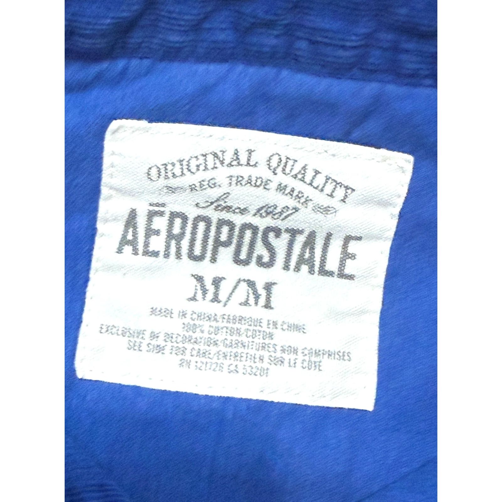 Aeropostale AeroPostale Shirt Men’s Size Medium Blue Long Sleeve Button-Up Shirt Pockets Size US M / EU 48-50 / 2 - 5 Thumbnail