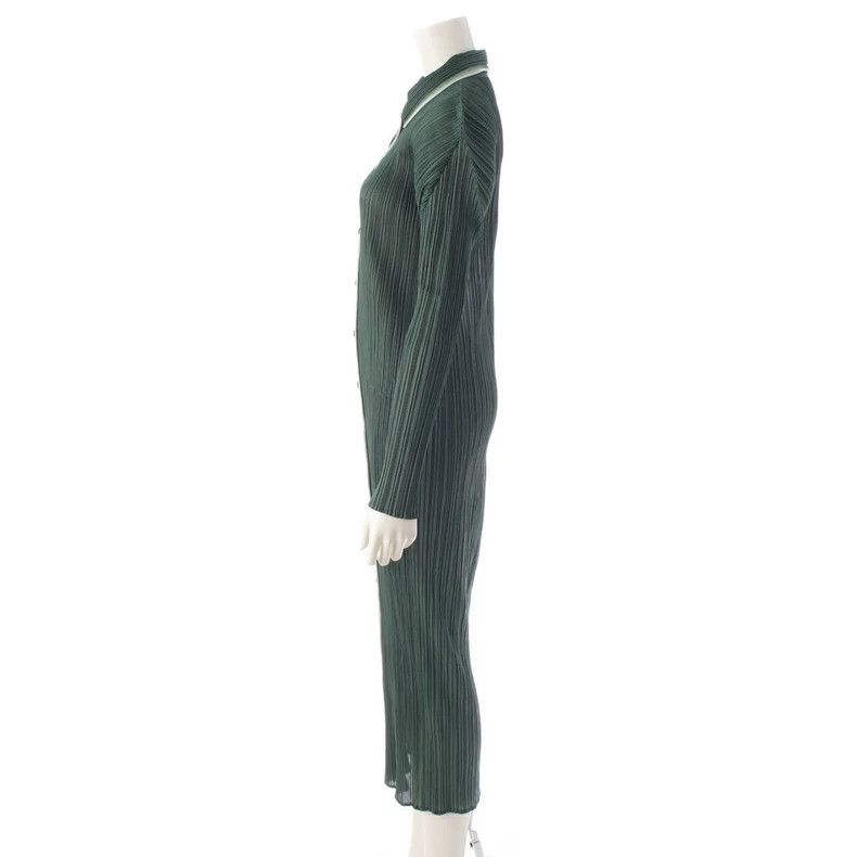 Issey Miyake Issey Miyake Green pleated dress Size XL / US 12-14 / IT 48-50 - 3 Thumbnail