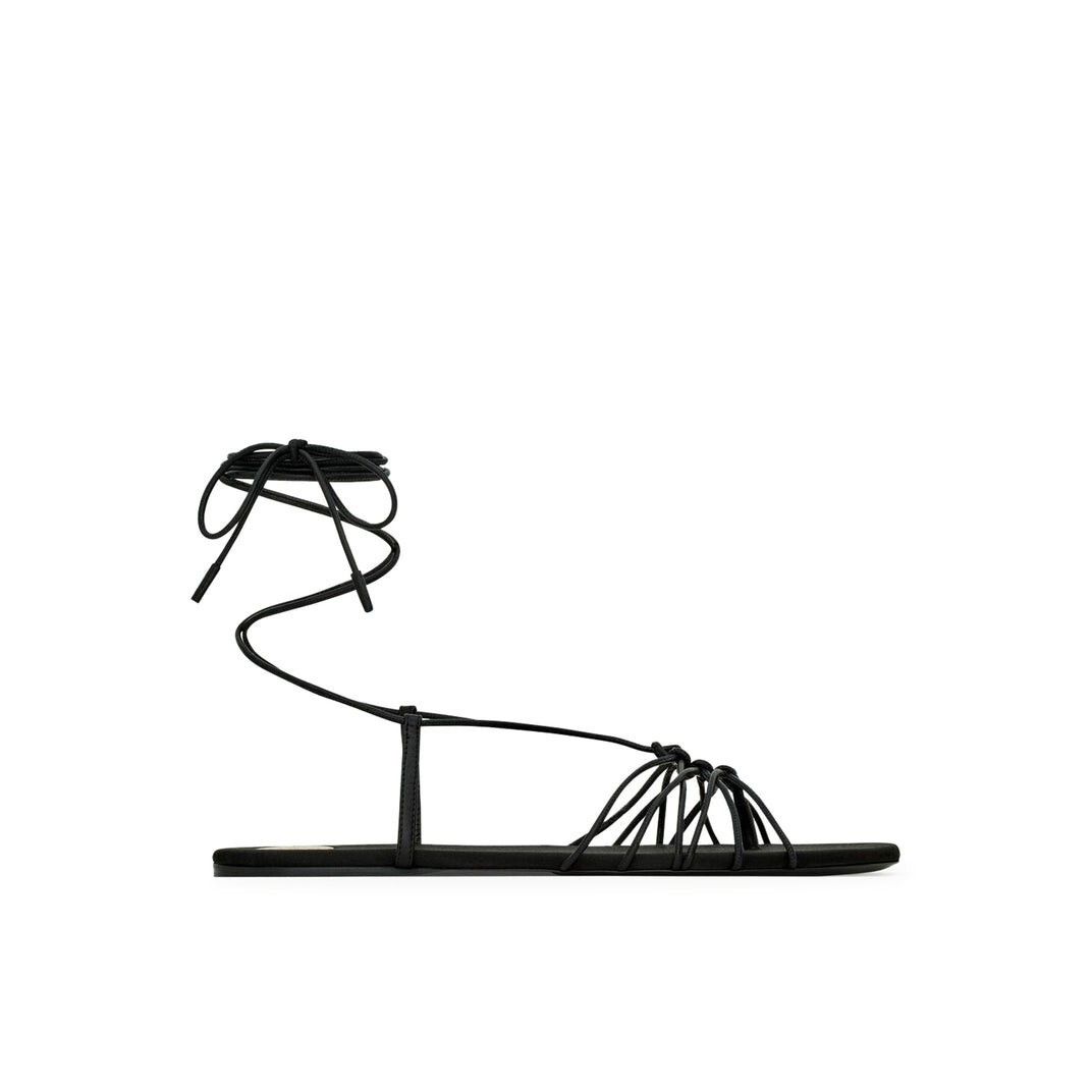 SAINT LAURENT Babylone Black Leather Sandals New And Authent