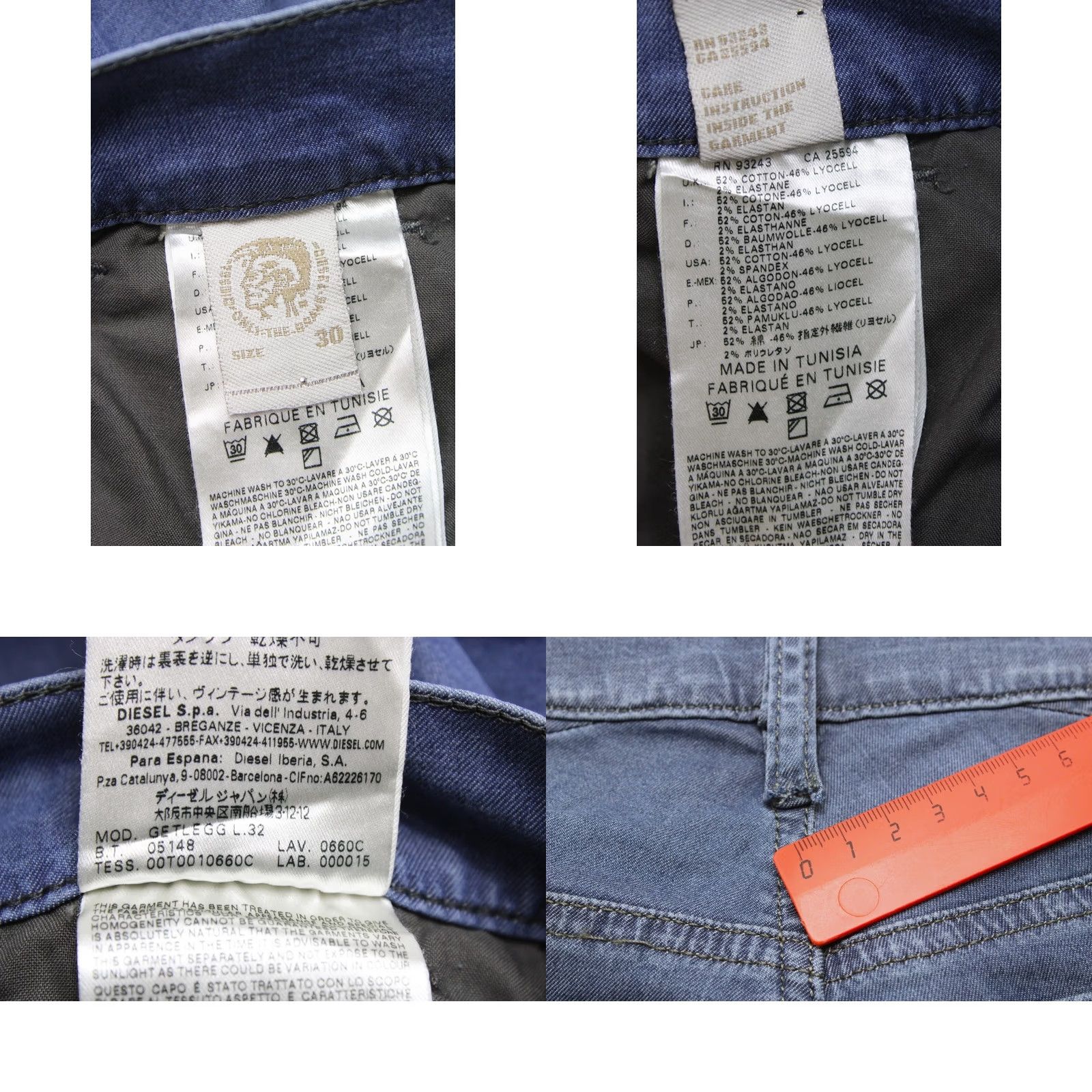 Diesel DIESEL Getlegg Slim-Skinny 0660C Stretch Jeans Women's W30/L32 Whiskers Zip Jeans Size 30" / US 8 / IT 44 - 8 Thumbnail