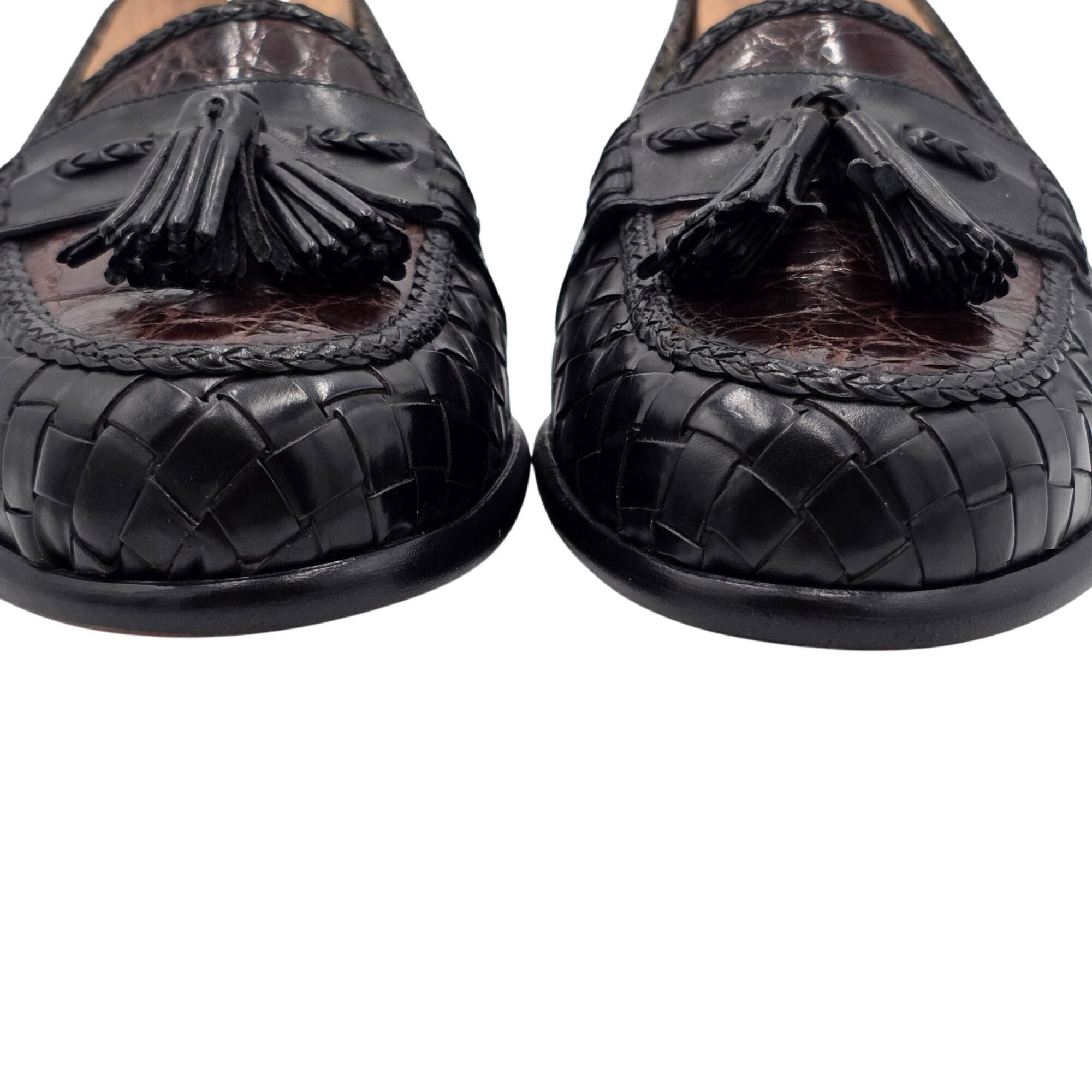 Bragano NEW Vintage Bragano Exotic Crocodile Leather Tassel Loafers Size US 8.5 / EU 41-42 - 11 Thumbnail
