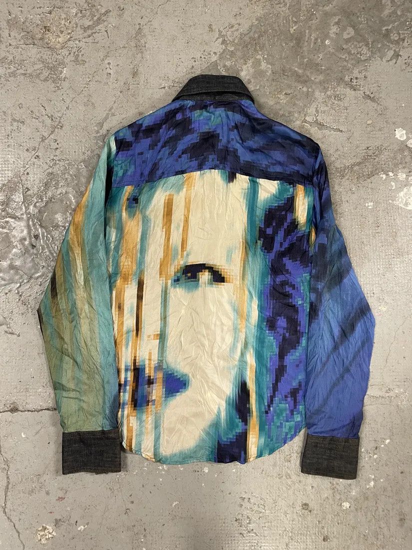 Just Cavalli × Vintage SS2001 Cavalli Pixelized Art Shirt Size US S / EU 44-46 / 1 - 1 Thumbnail