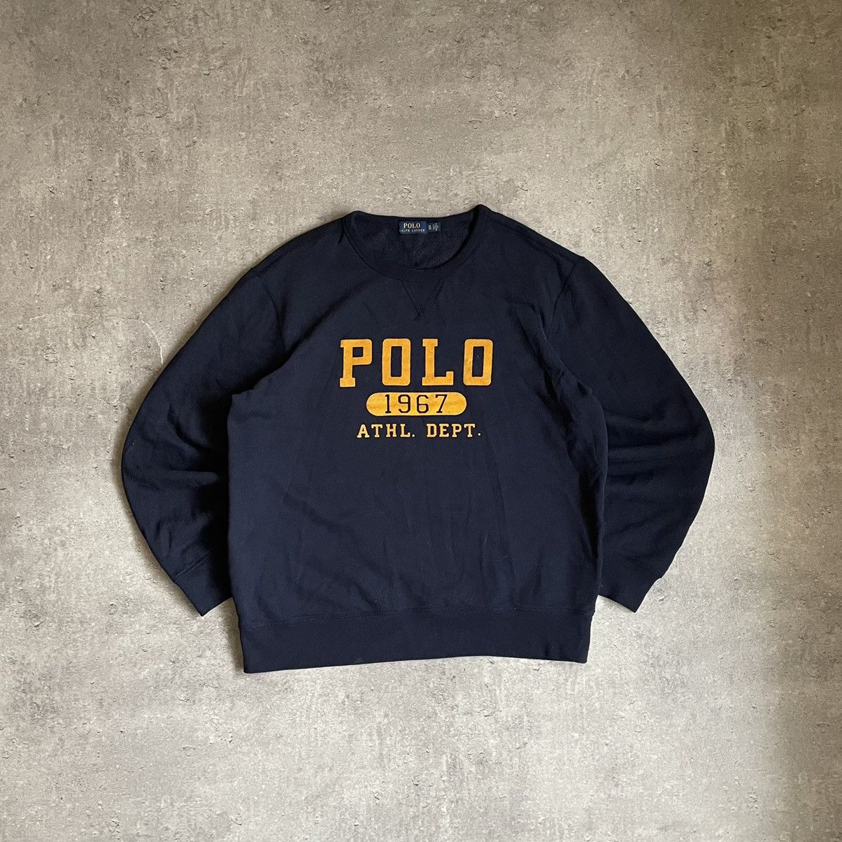 Polo Ralph Lauren × Ralph Lauren × Vintage Vintage Polo Ralph Lauren Athl.Dept Sweatshirt Size US XL / EU 56 / 4 - 1 Thumbnail