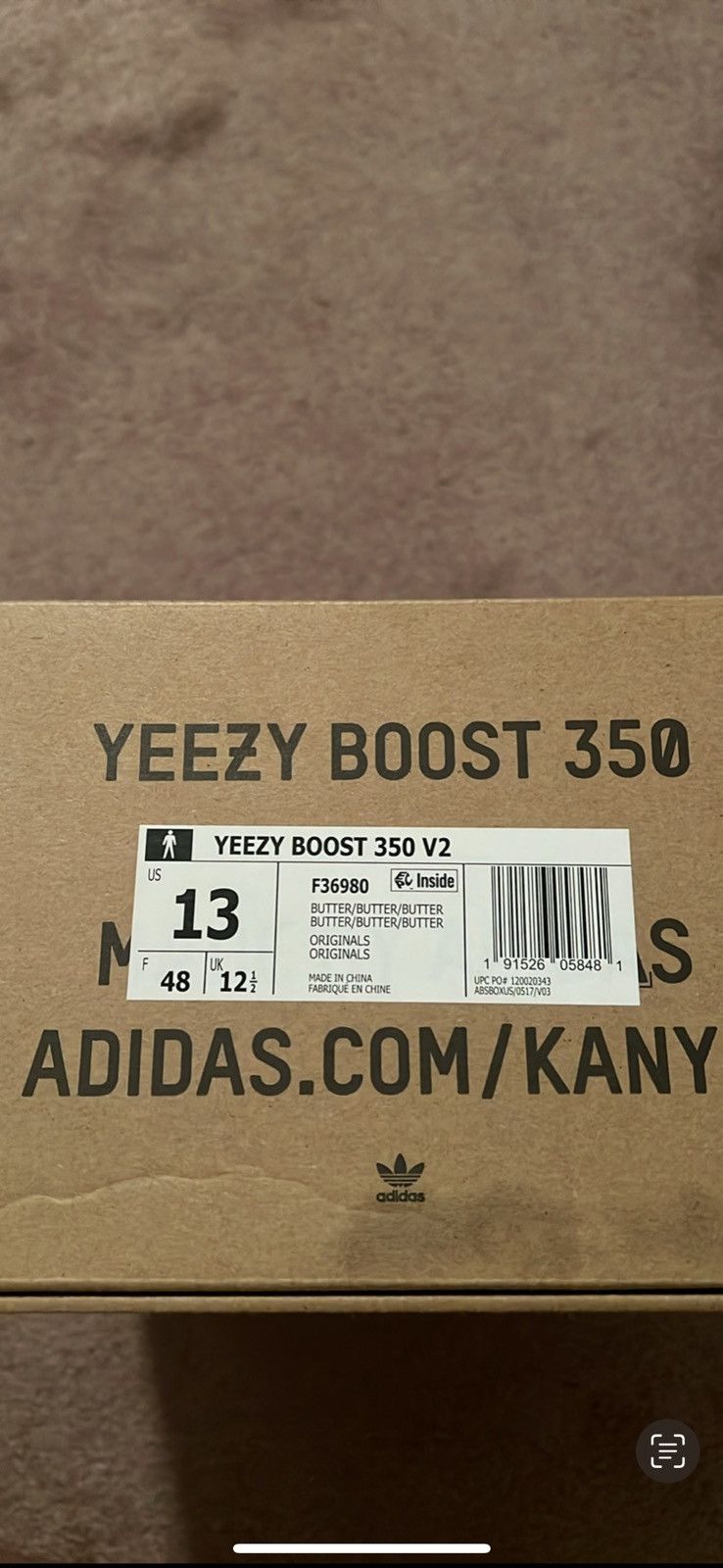 Adidas × Yeezy Yeezy Adidas Boost 350 V2 in Butter Size US 13 / EU 46 - 2 Thumbnail
