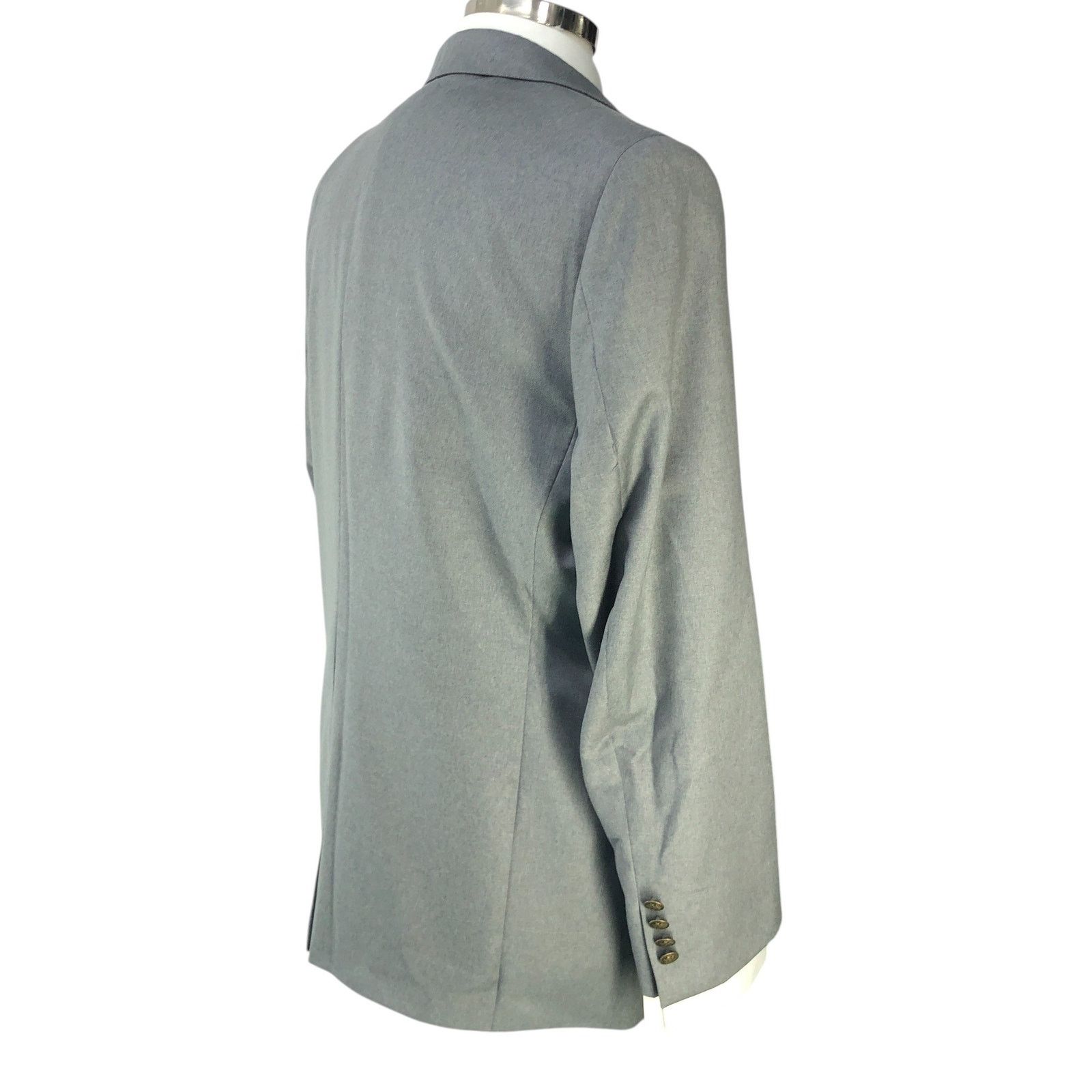 Paul Fredrick Paul Fredrick Size 42S Blazer Sport Coat Gray Brass Buttons Size 42S - 10 Thumbnail
