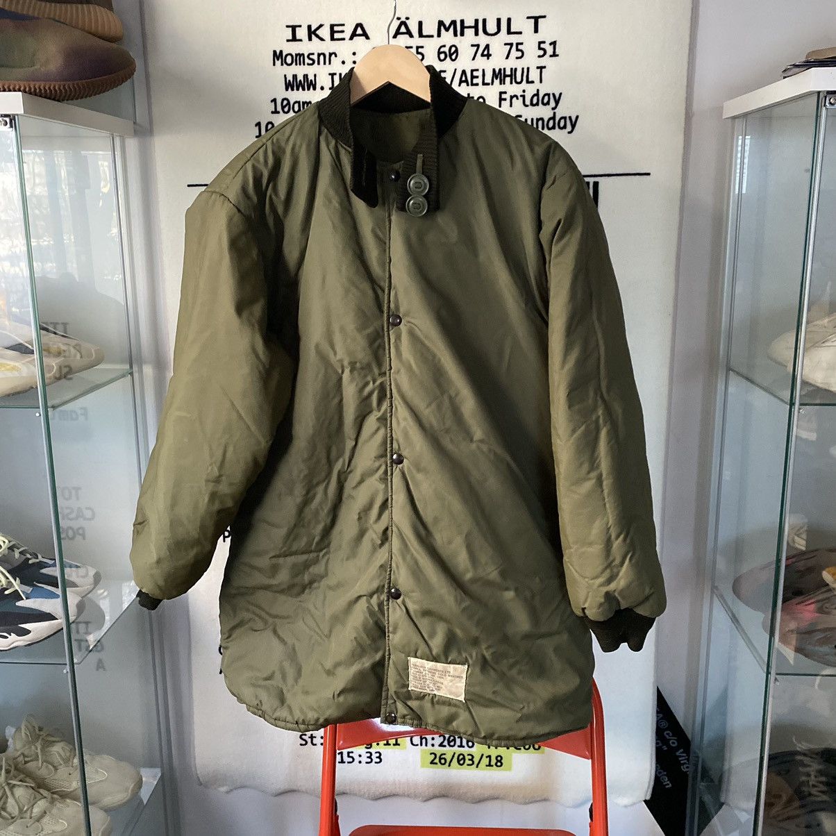image of 70S/80S Military Bomber Jacket in Green, Men's (Size Large)