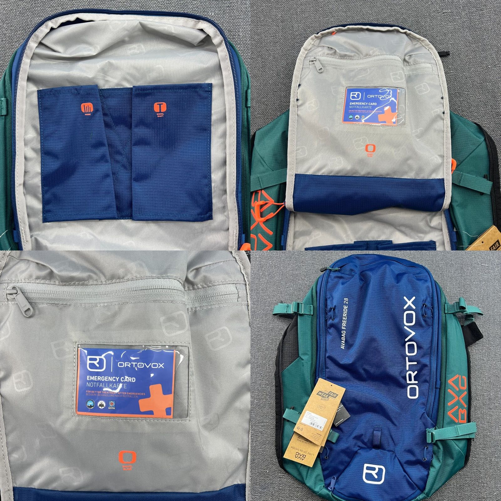 ORTOVOX ORTOVOX Avabag Litric Freeride 28 Zip On Attachment Avalanche Pack Ski Snowboard Backpack Blue Medium Unisex Adults Water Resistant Zip-Around 90s? Size ONE SIZE - 8 Thumbnail
