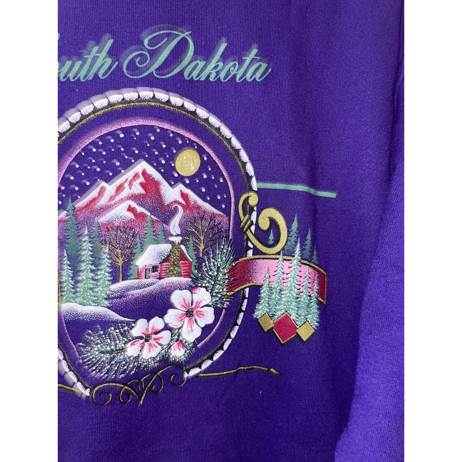 Jerzees Vintage South Dakota Sweatshirt Winter Cabin Crewneck 90s L Size US L / EU 52-54 / 3 - 8 Thumbnail