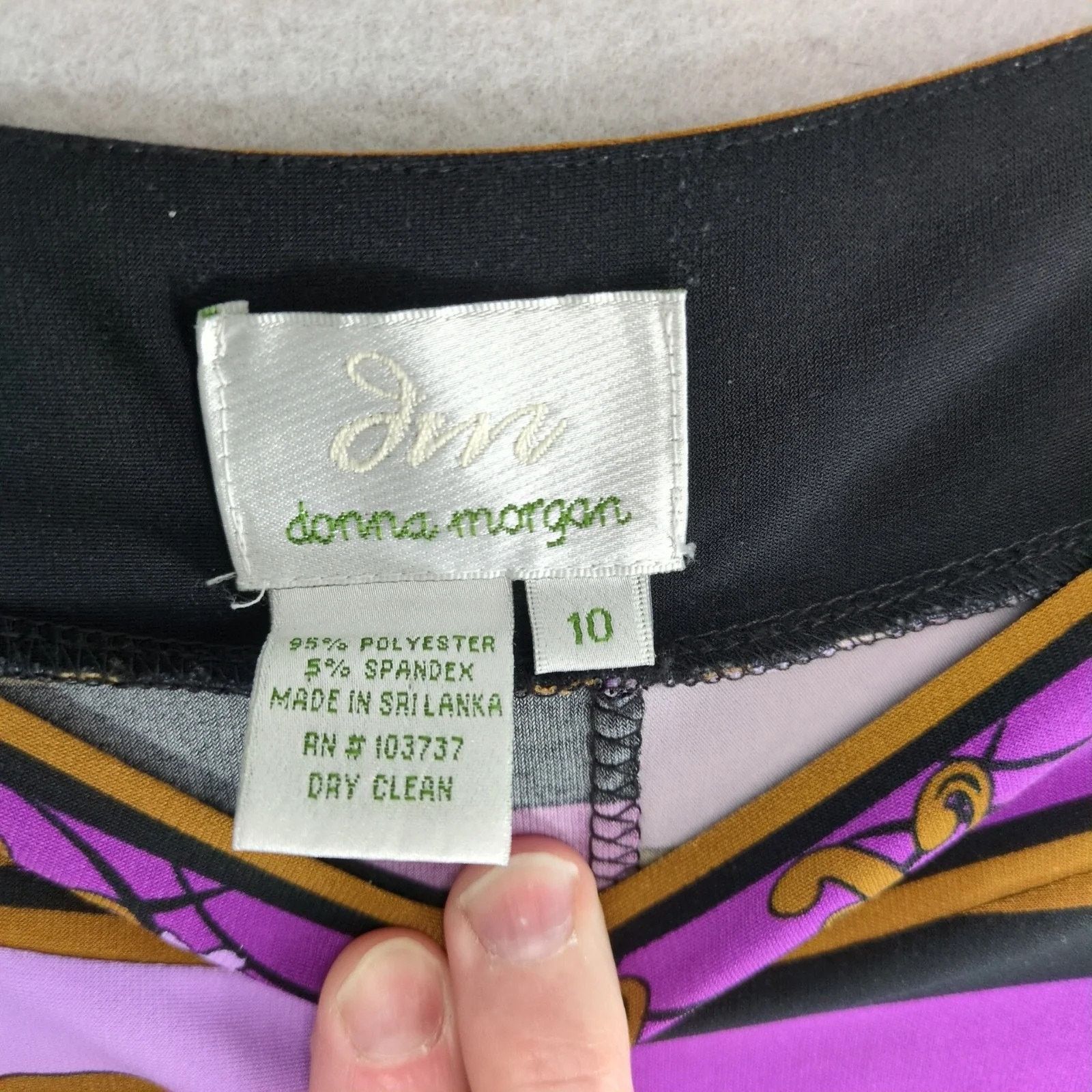 Donna Morgan Jin by Donna Morgan Purple Asian Motif A-Line Dress Sz 10 Size L / US 10 / IT 46 - 3 Thumbnail