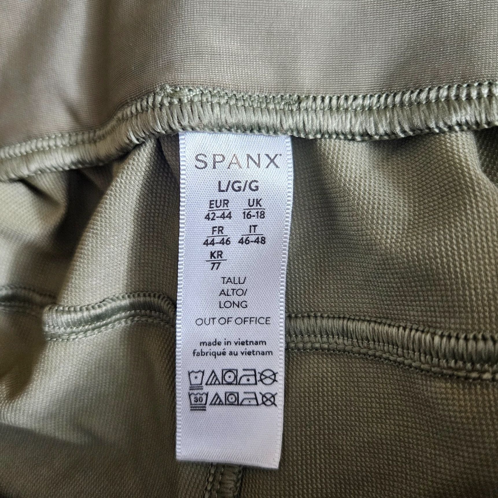 Spanx Spanx Womens Out Of Office Trouser Sz Large Tall Tuscan Olive Drawstring Pants Inseam 29 Green Size 36" / US 14 / IT 50 - 6 Thumbnail