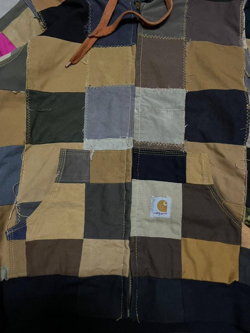 Carhartt Reworked Carhartt Patchwork Zip Hoodie Jacket Vintage 1/1 Size US L / EU 52-54 / 3 - 3 Thumbnail