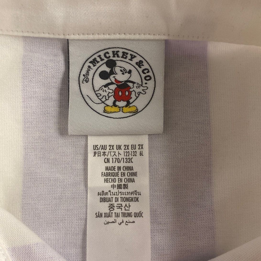 Disney Vintage Disney Mickey & Co Purple White Striped 2X Size XXL / US 16-18 / IT 52-54 - 4 Thumbnail