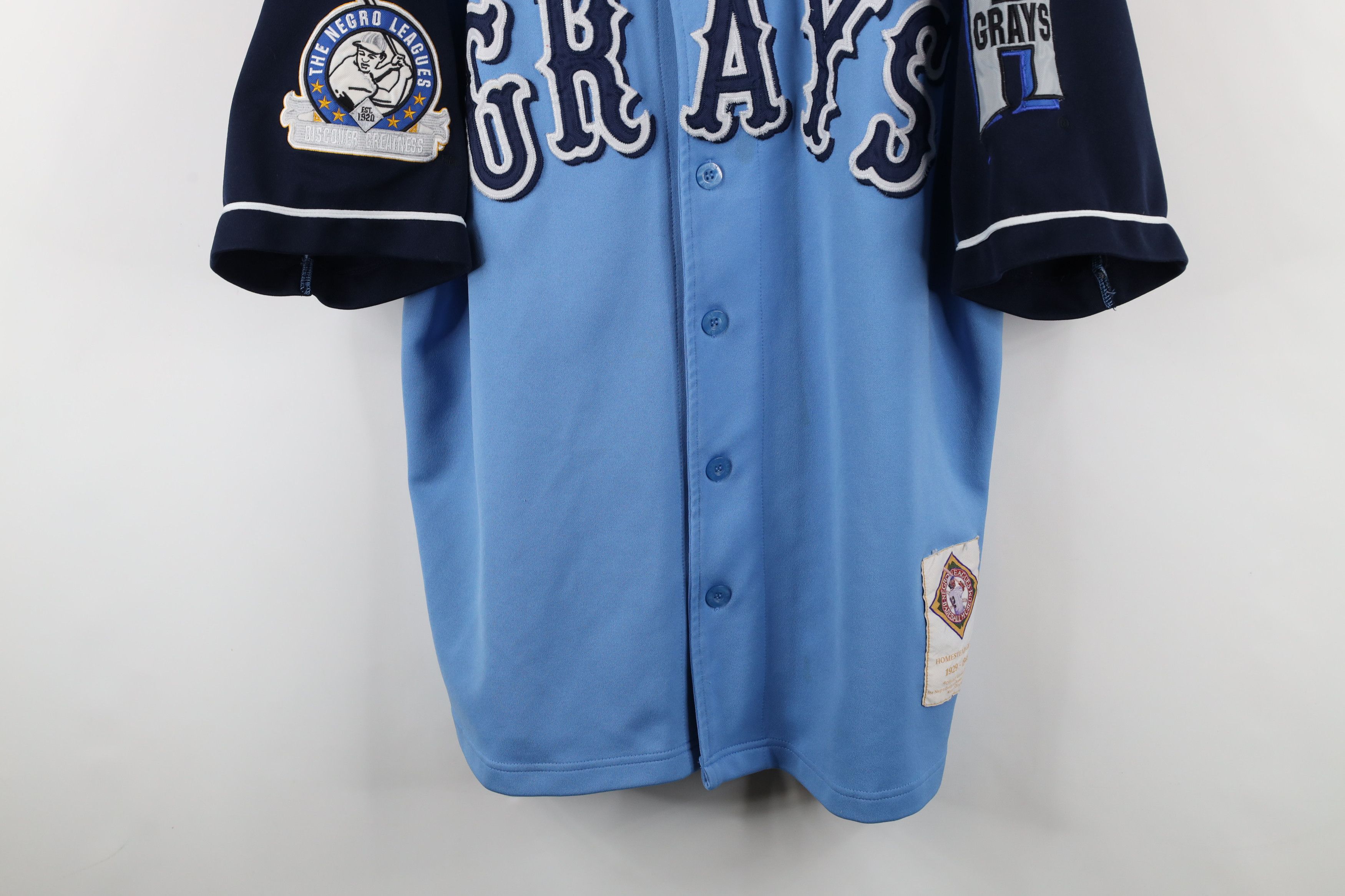 Vintage Vintage 90s Leagues Homestead Grays Baseball Jersey Blue Size US XXL / EU 58 / 5 - 3 Thumbnail