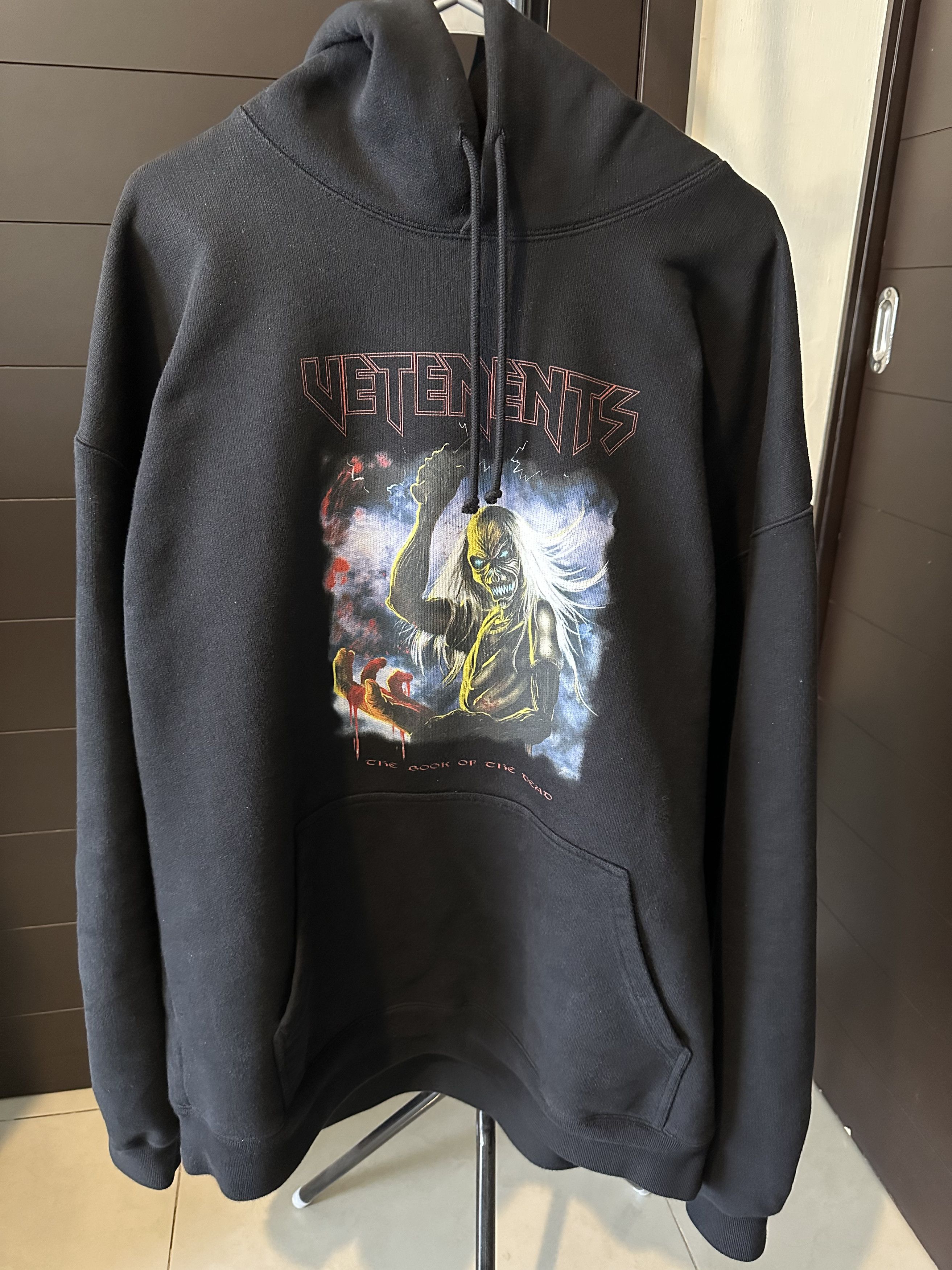 image of Vetements The Book Of The Dead "iron Maiden" Hoodie in Vetements /iron Maiden/Inspired Black Hoodie