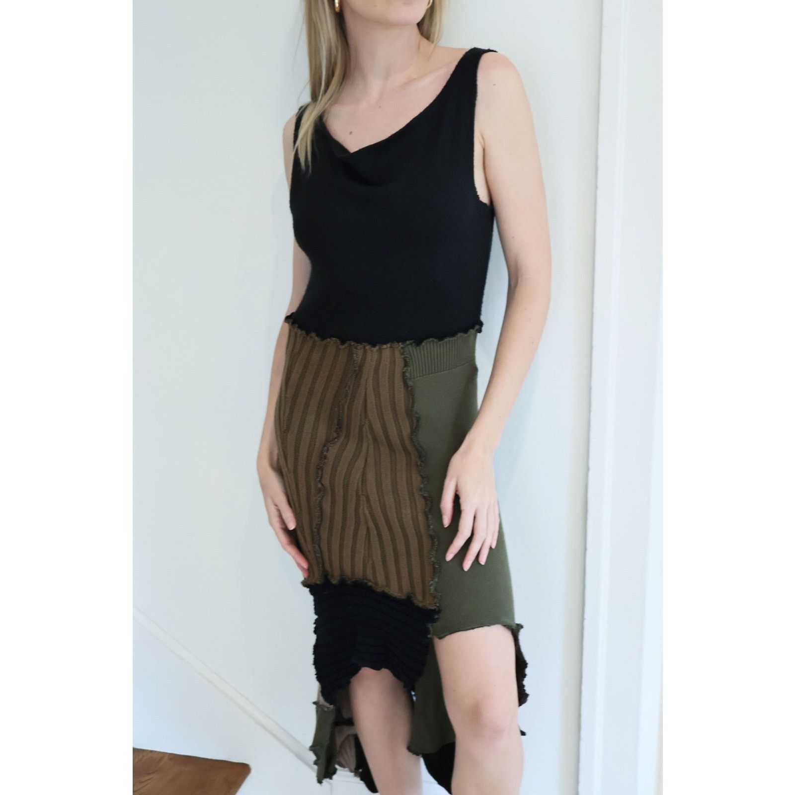 Vintage Y2K Handmade Knit Patchwork Asymmetrical Maxi Size M / US 6-8 / IT 42-44 - 5 Thumbnail