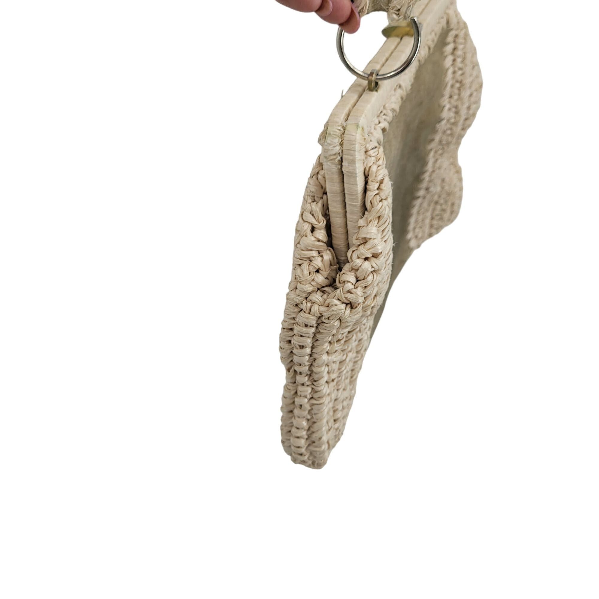 Vintage Vintage Handmade Crochet Macrame Straw Suede Shoulder Bag P Size ONE SIZE - 10 Thumbnail