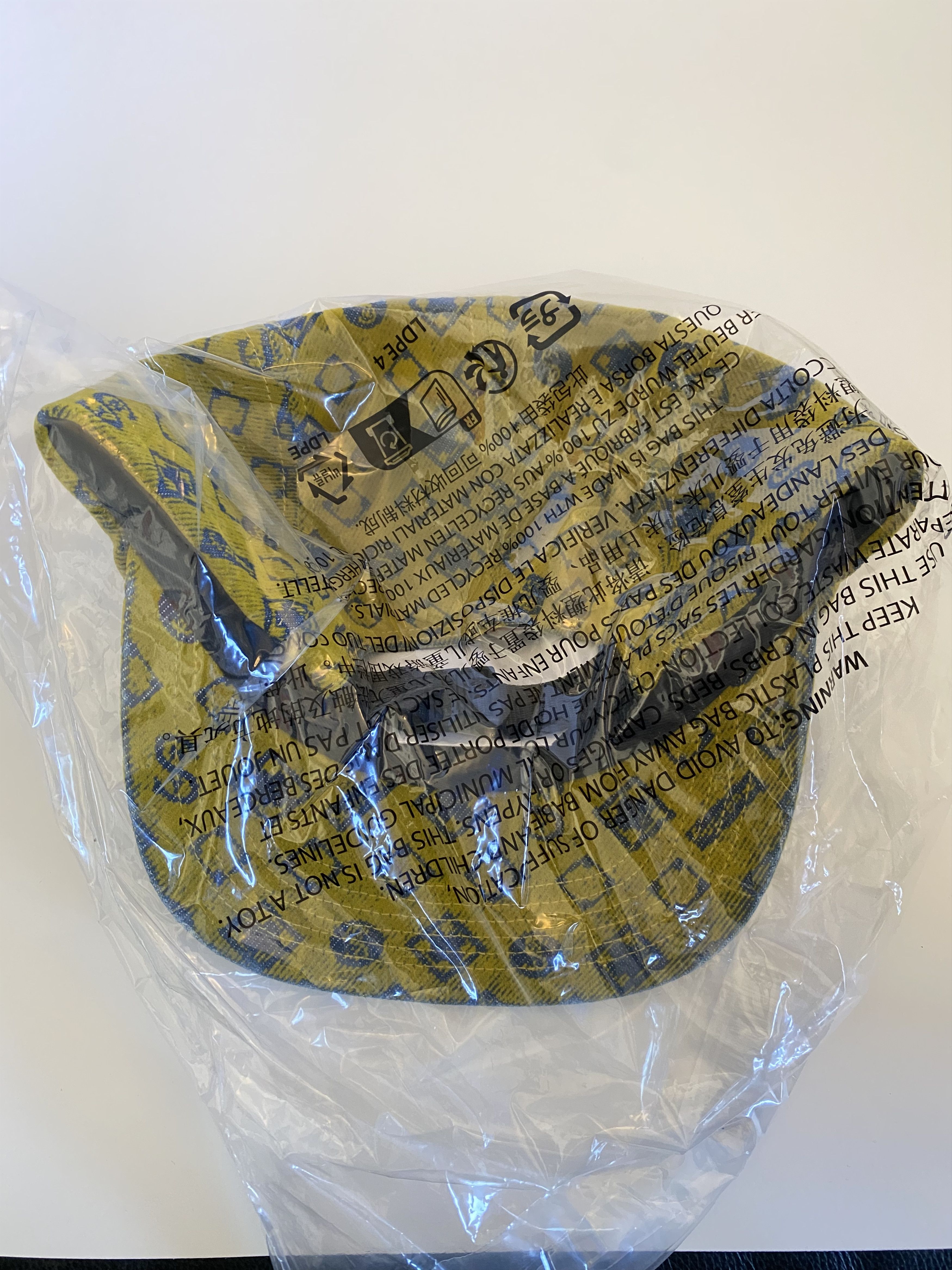 Supreme Flocked Denim Camp Cap (Yellow) Size ONE SIZE - 2 Thumbnail