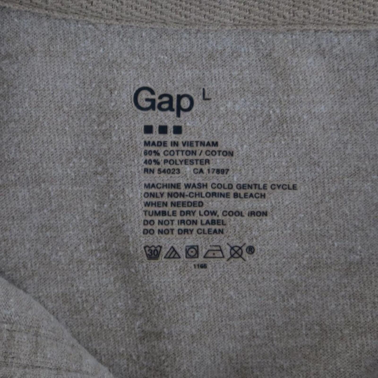 Gap Gap Long Sleeve Beige Polo Shirt with Button Pockets Size L Size US L / EU 52-54 / 3 - 3 Thumbnail