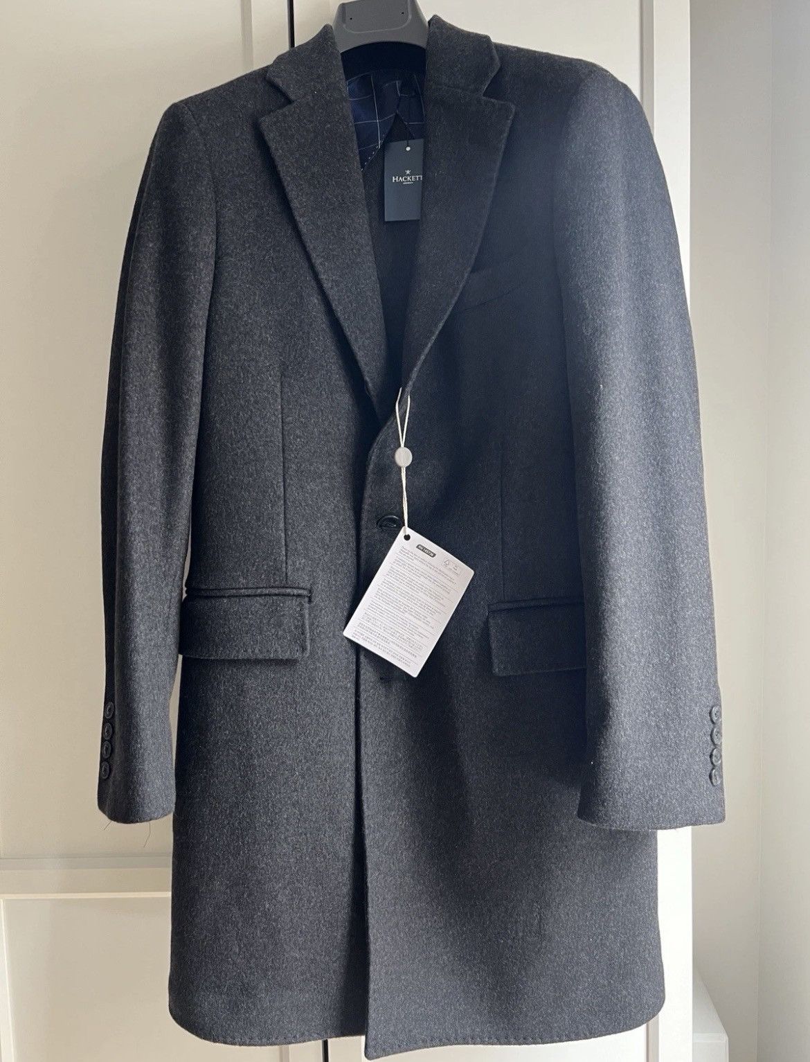 Hackett Hackett London Men’s Wool Cashmere Coat NWT Size US M / EU 48-50 / 2 - 3 Thumbnail