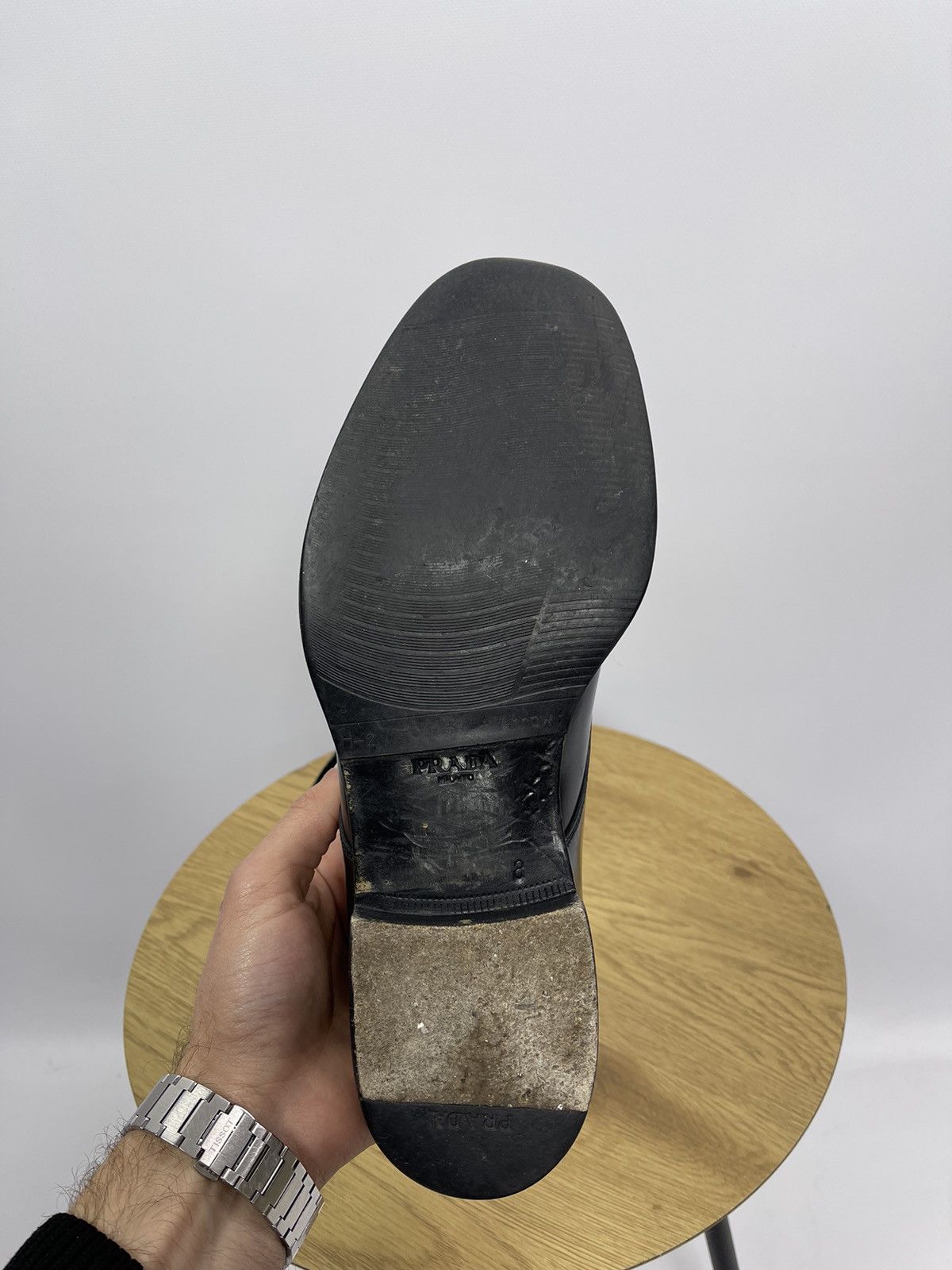 Prada Prada Men's 2EC229 Leather Shoes Size 8 US Black Italy Size US 8 / EU 41 - 7 Thumbnail
