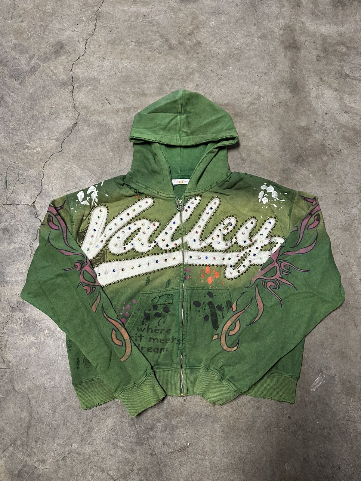 Vale Vale Forever Green Inferno Zip Up Hoodie Valley Dreams | Grailed