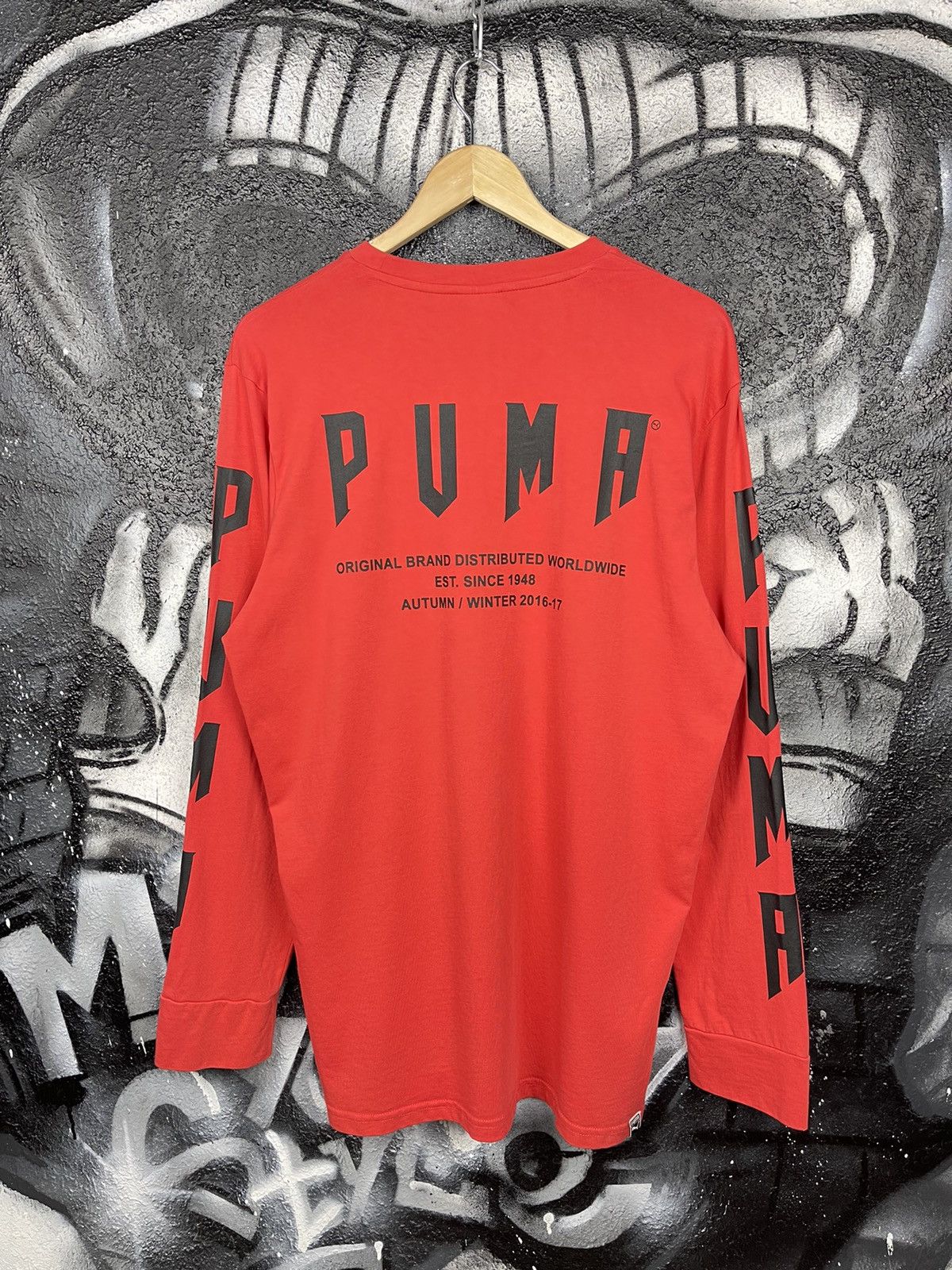 Puma Puma Red Cotton Long Sleeve T-Shirt Men’s Size Small Size US S / EU 44-46 / 1 - 7 Thumbnail