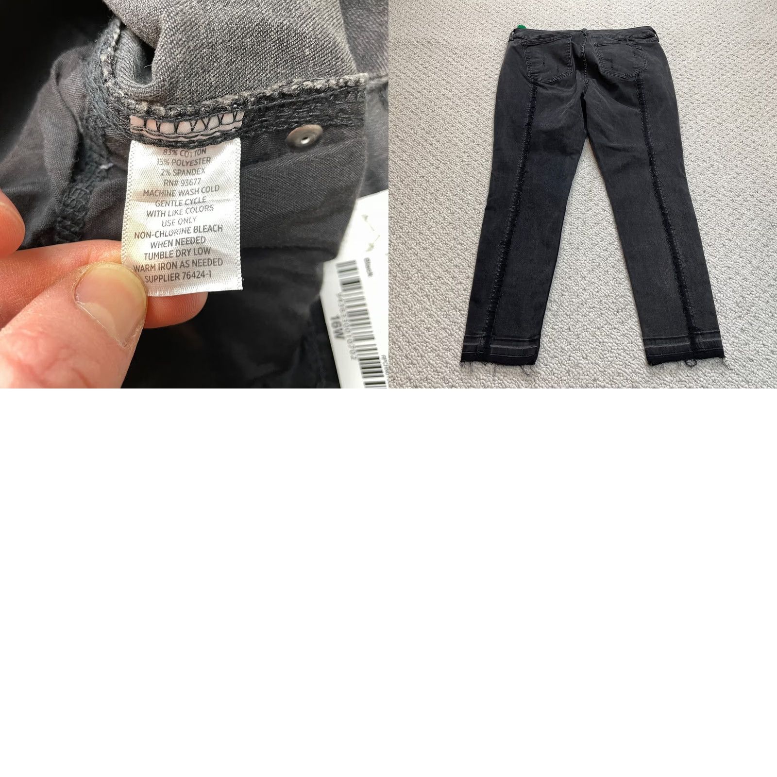 Vintage Boutique Plus Womens 16 W Black Denim Stretch Straight Jegging Jeans 35x28 NWT Size 38" / US 16 / IT 52 - 9 Thumbnail