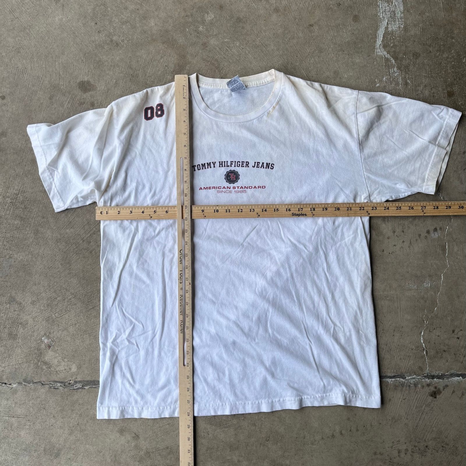 Vintage VINTAGE TOMMY HILFIGER JEANS SHIRT TEE WHITE LARGE 90S Size US L / EU 52-54 / 3 - 4 Thumbnail