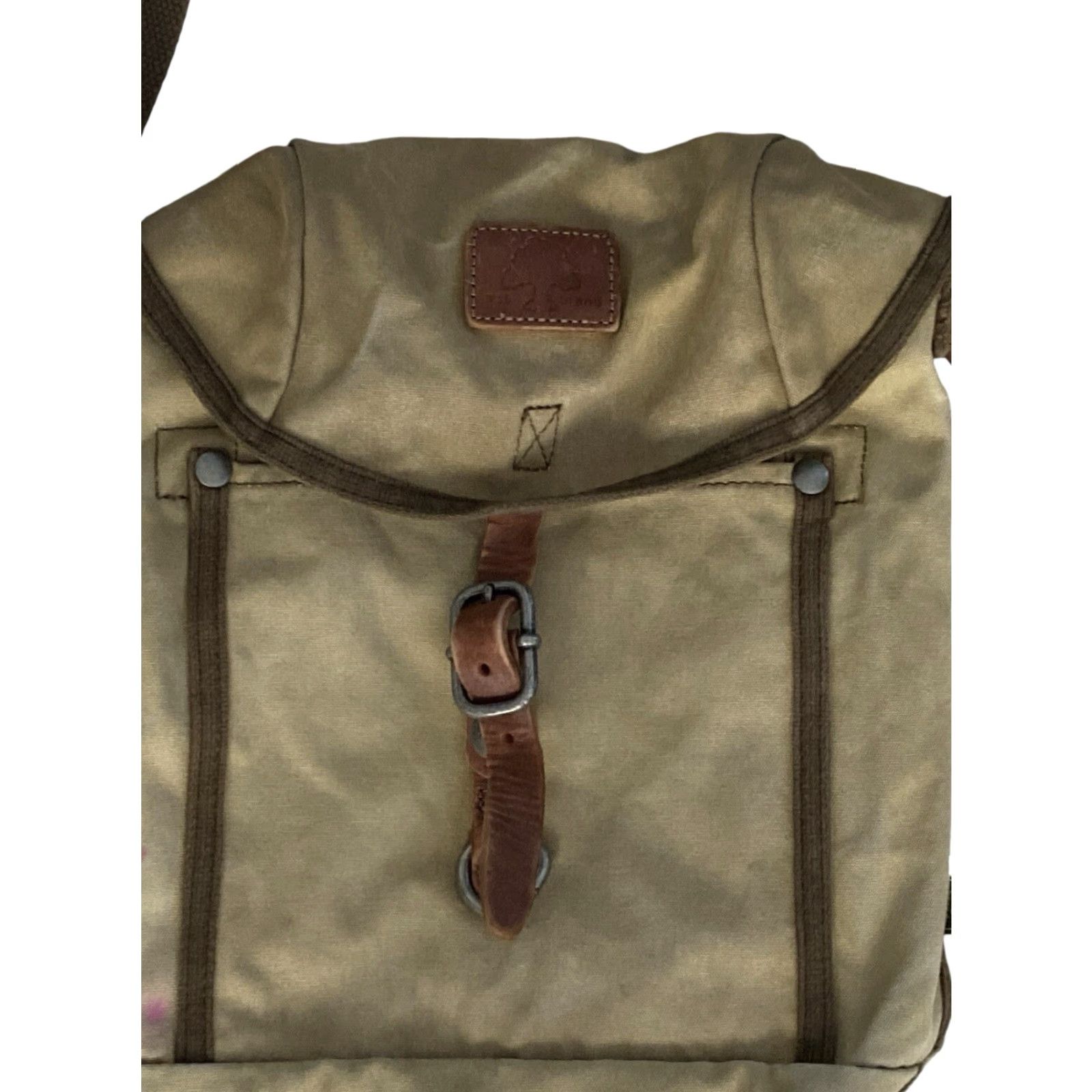Vintage VINTAGE TSD Crossbody Bag Forest Flap Messenger Tan Canvas Brown Leather Trim Women Size ONE SIZE - 2 Thumbnail