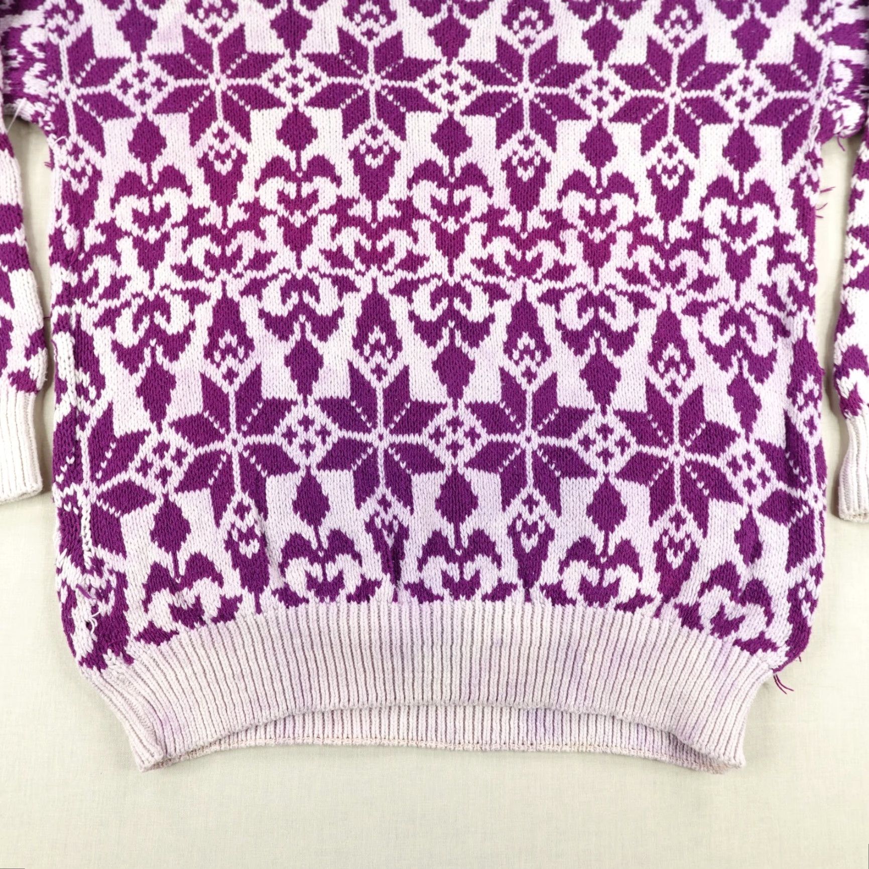 Eddie Bauer VINTAGE Eddie Bauer Sweater Large Purple Faire Isle Thick Chunky Fisherman Mens Size US L / EU 52-54 / 3 - 3 Thumbnail