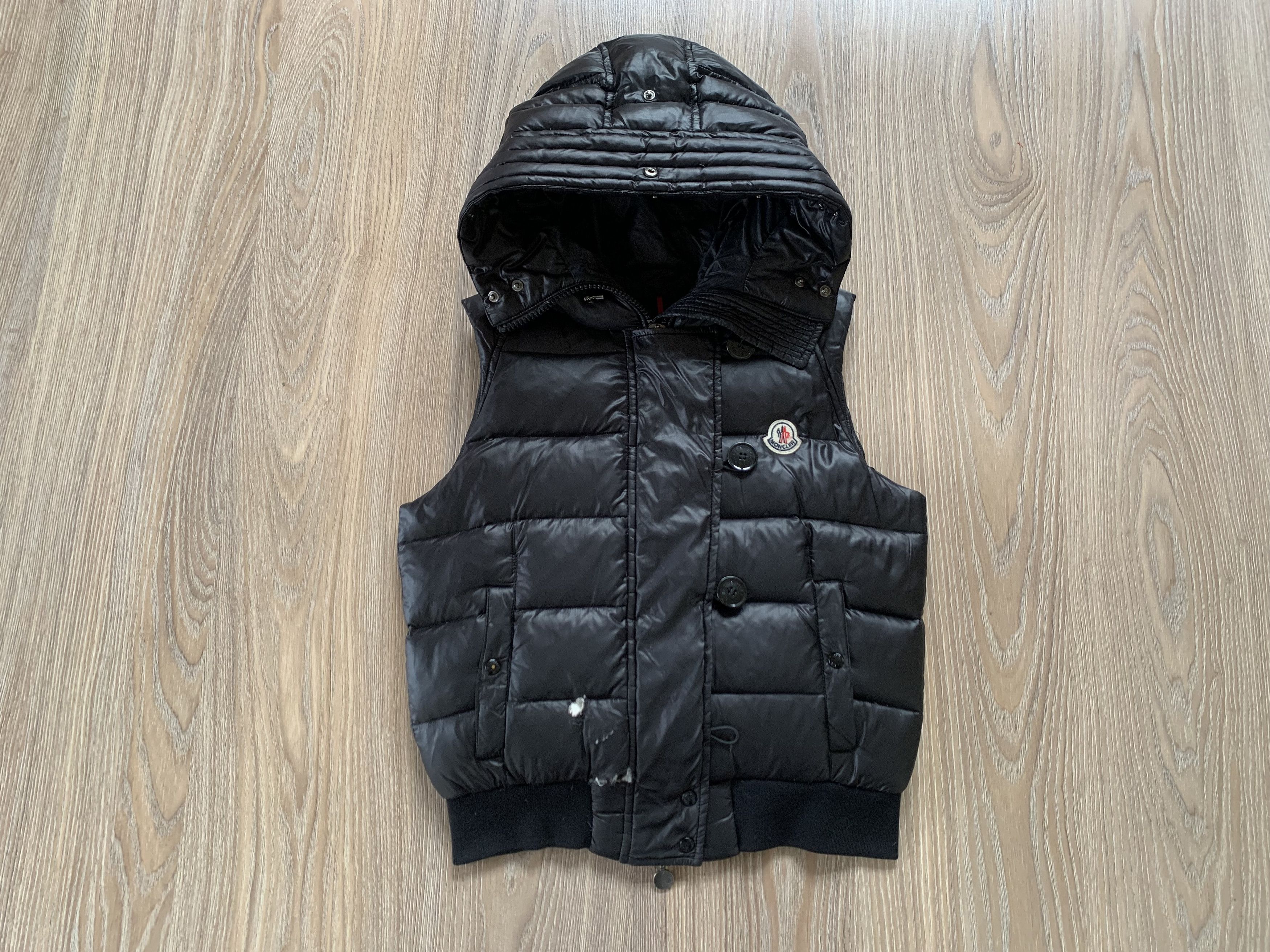 Moncler Womens Moncler Down Hooded Puffer Vest Size XXS / US 00 / IT 34 - 2 Thumbnail