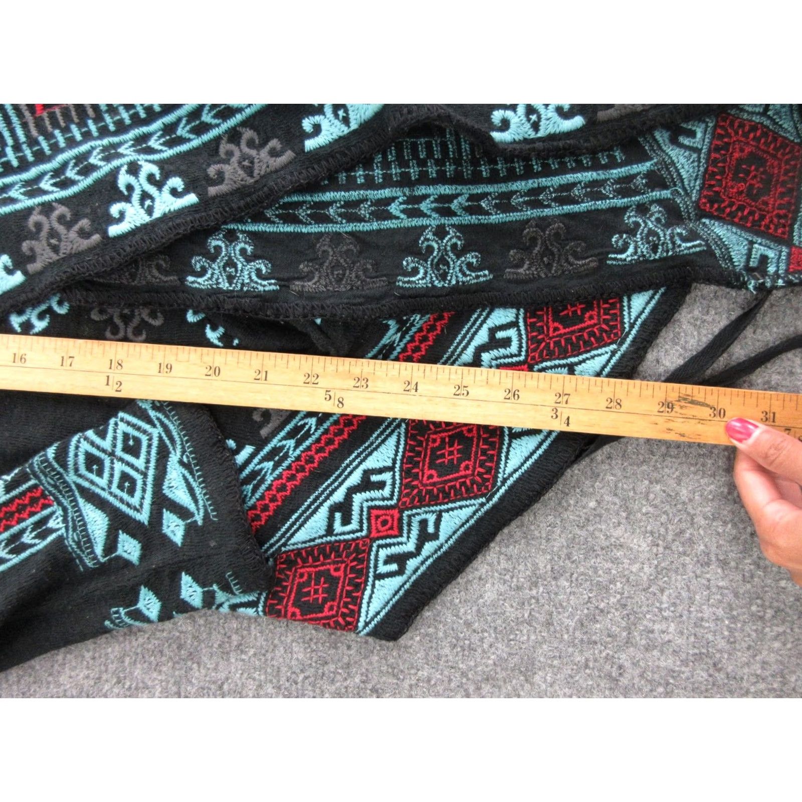 Johnny Was Johnny Was Sweater Cardigan Womens Medium Black Aztec Wrap Belted Knit Boho Wrap Open V-Neck Long Sleeve Geometric Fall Casual Size M / US 6-8 / IT 42-44 - 5 Thumbnail