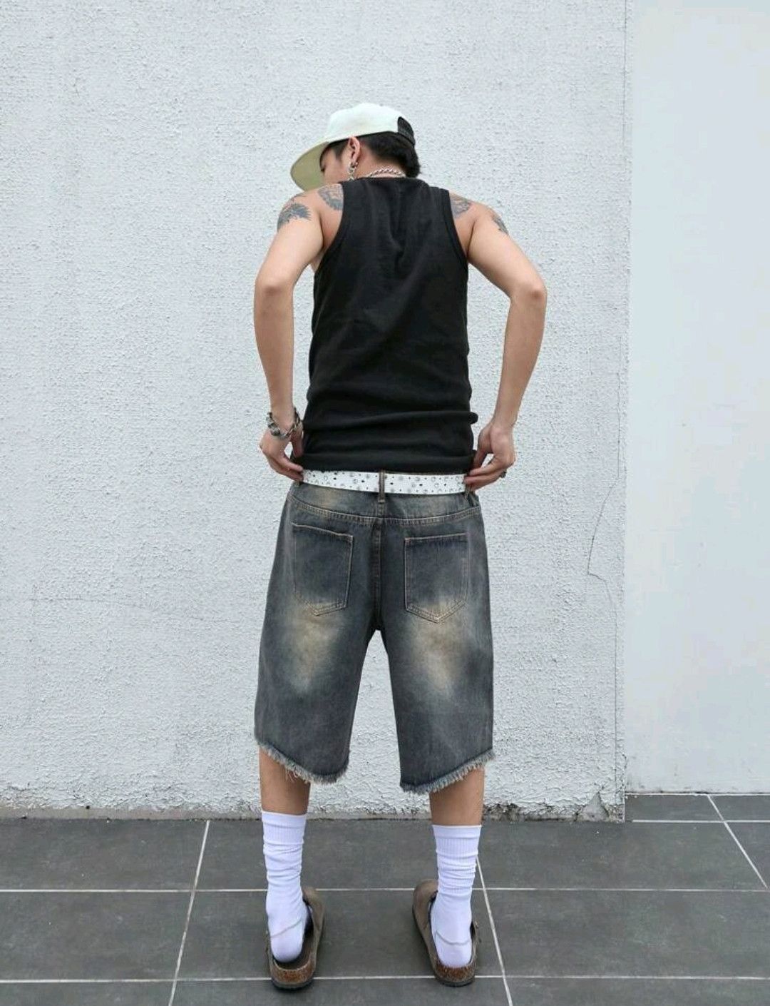 Japanese Brand × Jean Distressed Faded Frayed Streetwear Y2K Jorts Size US 33 - 2 Thumbnail
