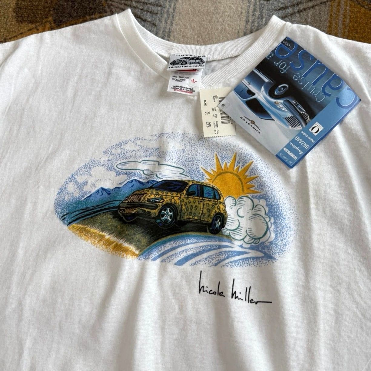 Anvil VINTAGE Women’s Anvil T-Shirt Size L White 90s Cars PT Cruiser NWT Size L / US 10 / IT 46 - 4 Thumbnail