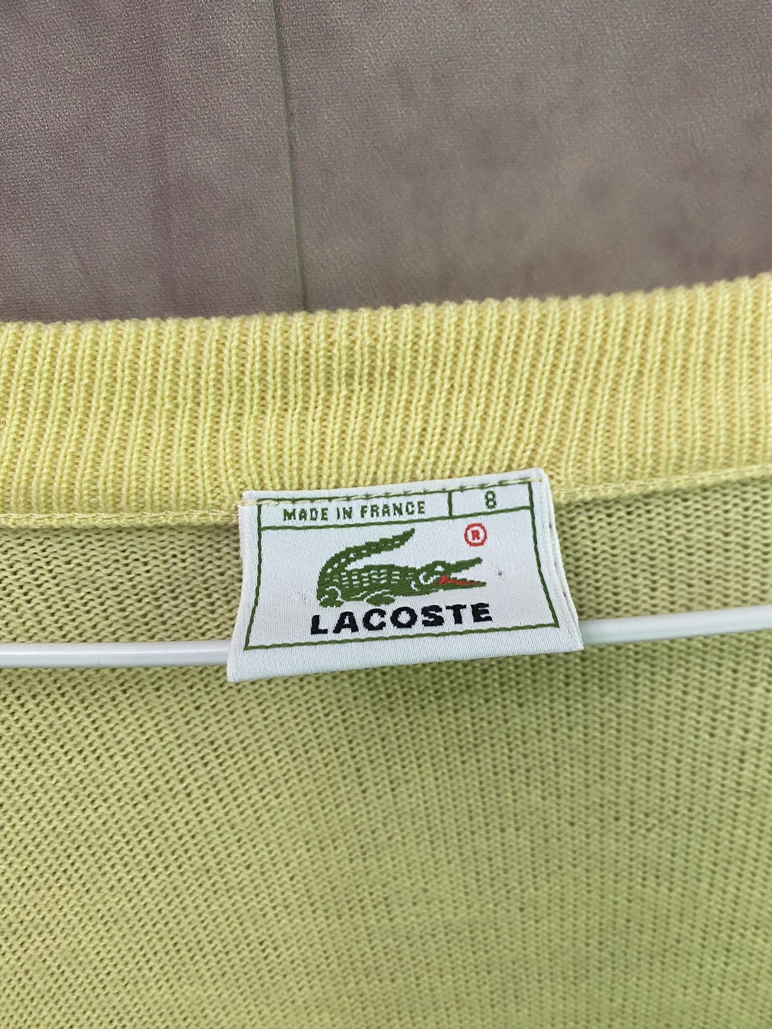 Lacoste × Vintage Vintage Lacoste Cardigan Sweater Colours Rare Knit Size US XL / EU 56 / 4 - 3 Thumbnail