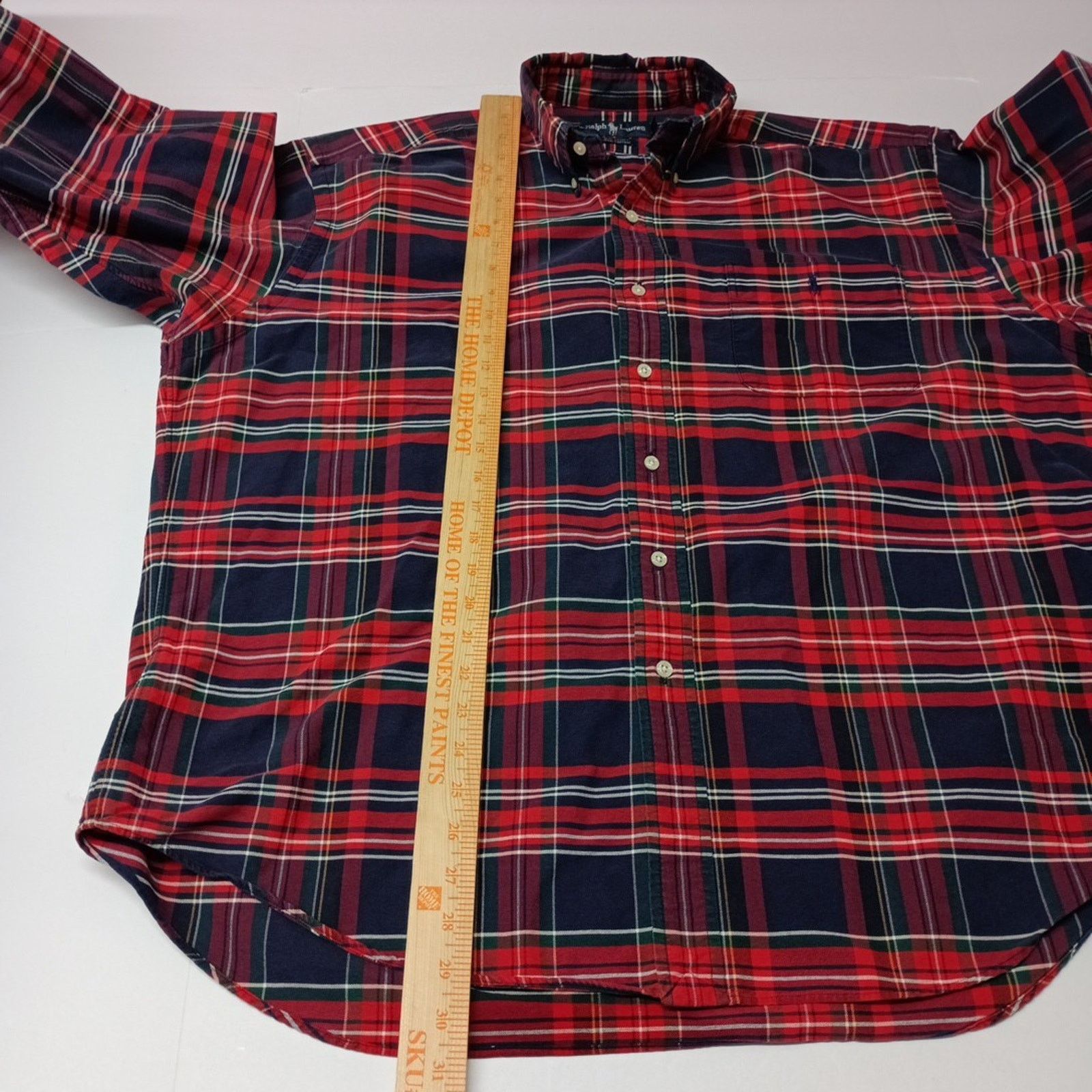 Ralph Lauren Ralph Lauren Shirt Men's L Red Tartan Plaid Big Shirt Button Size US L / EU 52-54 / 3 - 6 Thumbnail