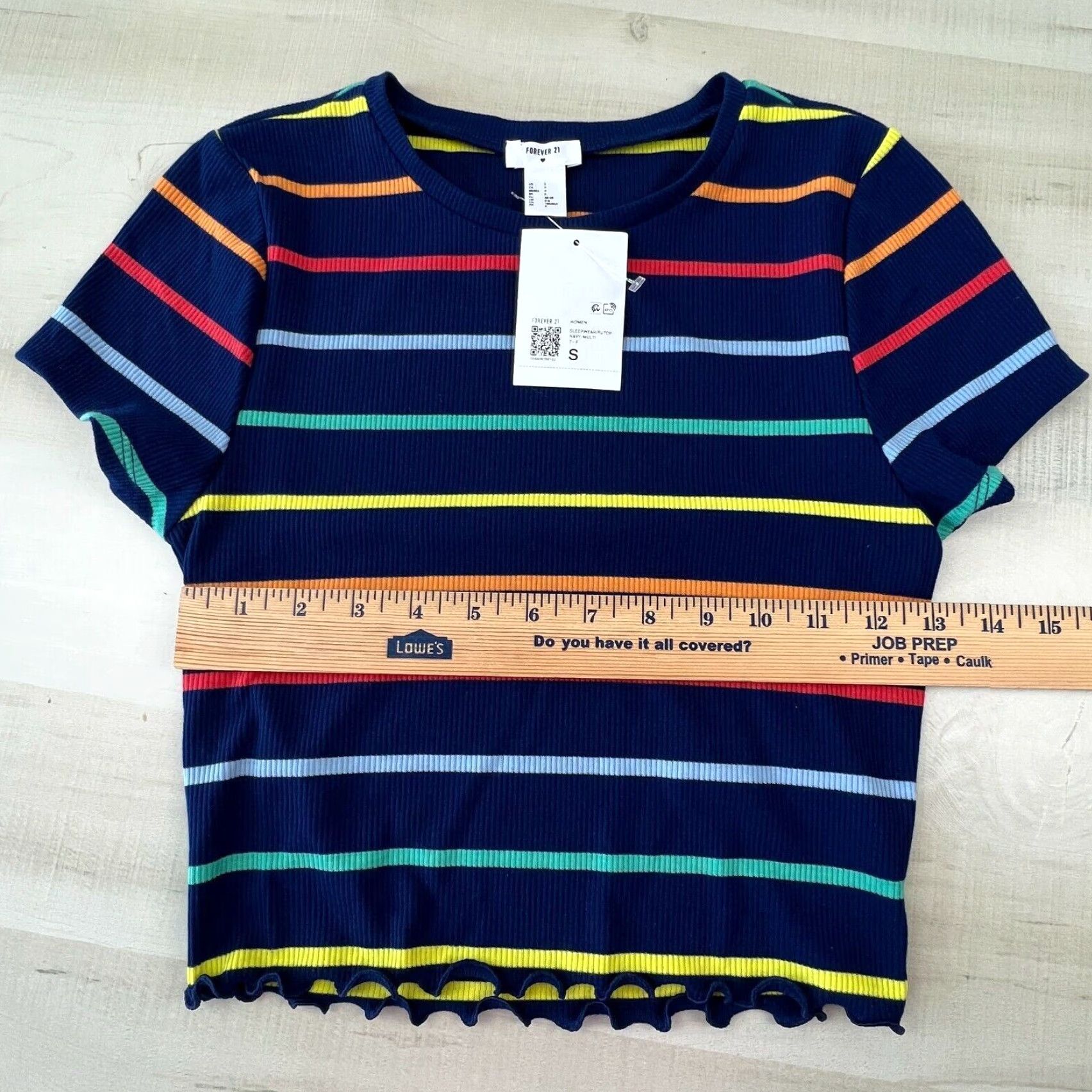 Forever 21 Forever 21 Pajama Top Women Small Juniors Blue Striped Sleepwear Short Sleeve New Size S / US 4 / IT 40 - 6 Thumbnail
