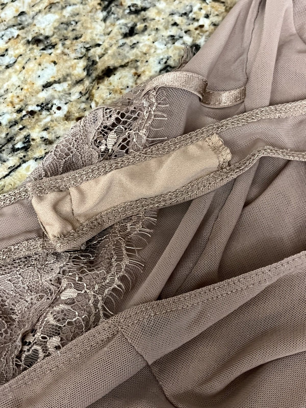 Designer Iris Tan Lace Sheer Thong Bodysuit Party Underwired M Brown Size M / US 6-8 / IT 42-44 - 11 Thumbnail