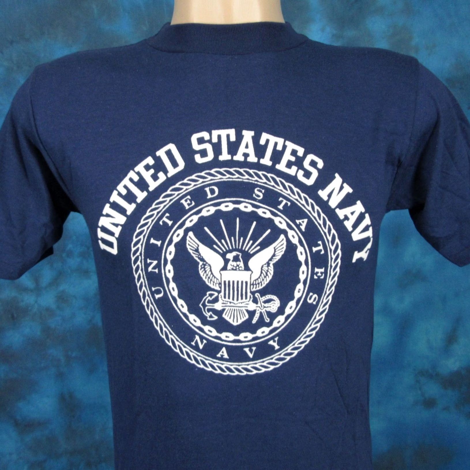 Vintage VINTAGE United States Navy T-Shirt XS Men Blue 80s 90s Paper Thin Artex Crew Neck Short Sleeve Deadstock Unisex Flock Print Size US XS / EU 42 / 0 - 3 Thumbnail