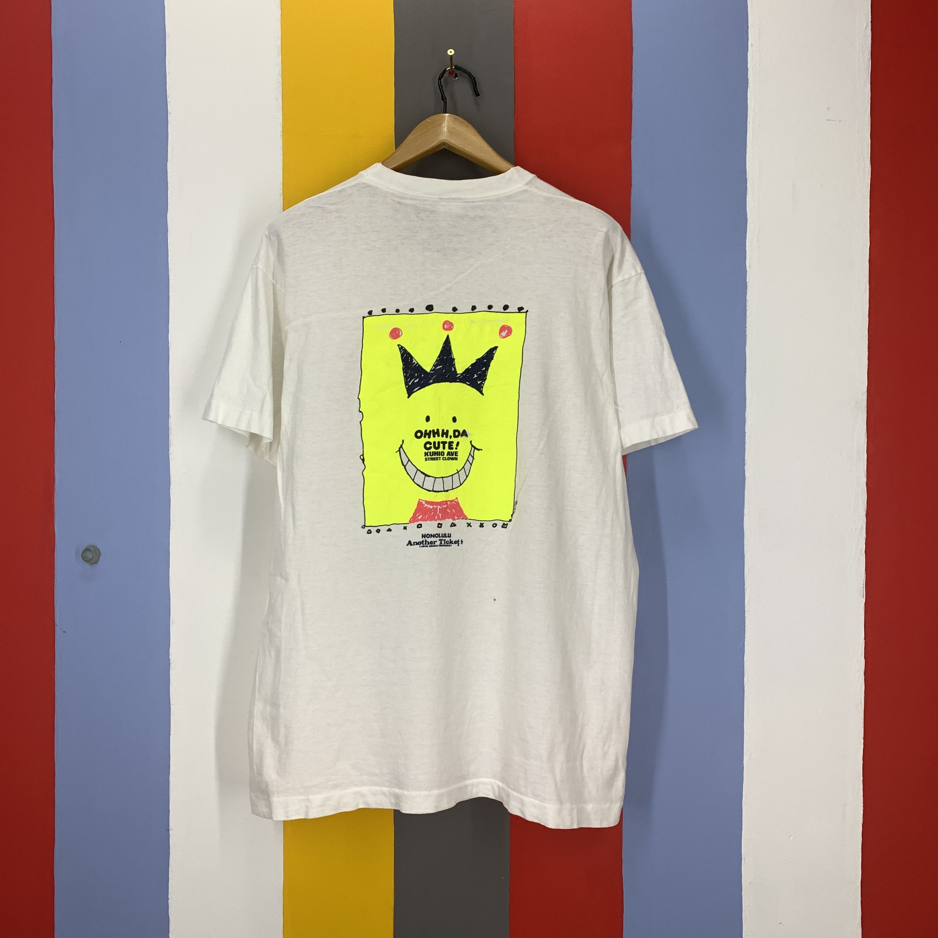 Fruit Of The Loom 90s Vintage HONOLULU STREET CLOWN T Shirt #1795/07 Size US L / EU 52-54 / 3 - 1 Thumbnail