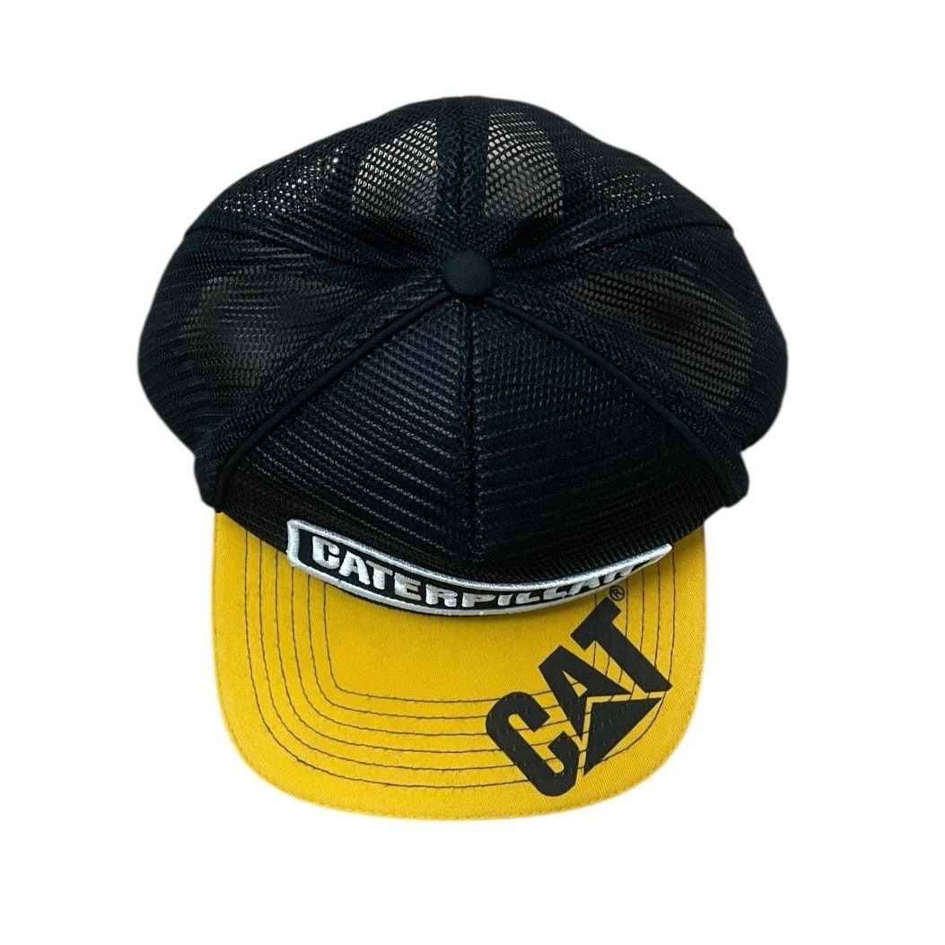 Other CAT Caterpillar Yellow & Black Mesh Flat Brim Snapback Hat Size ONE SIZE - 4 Thumbnail