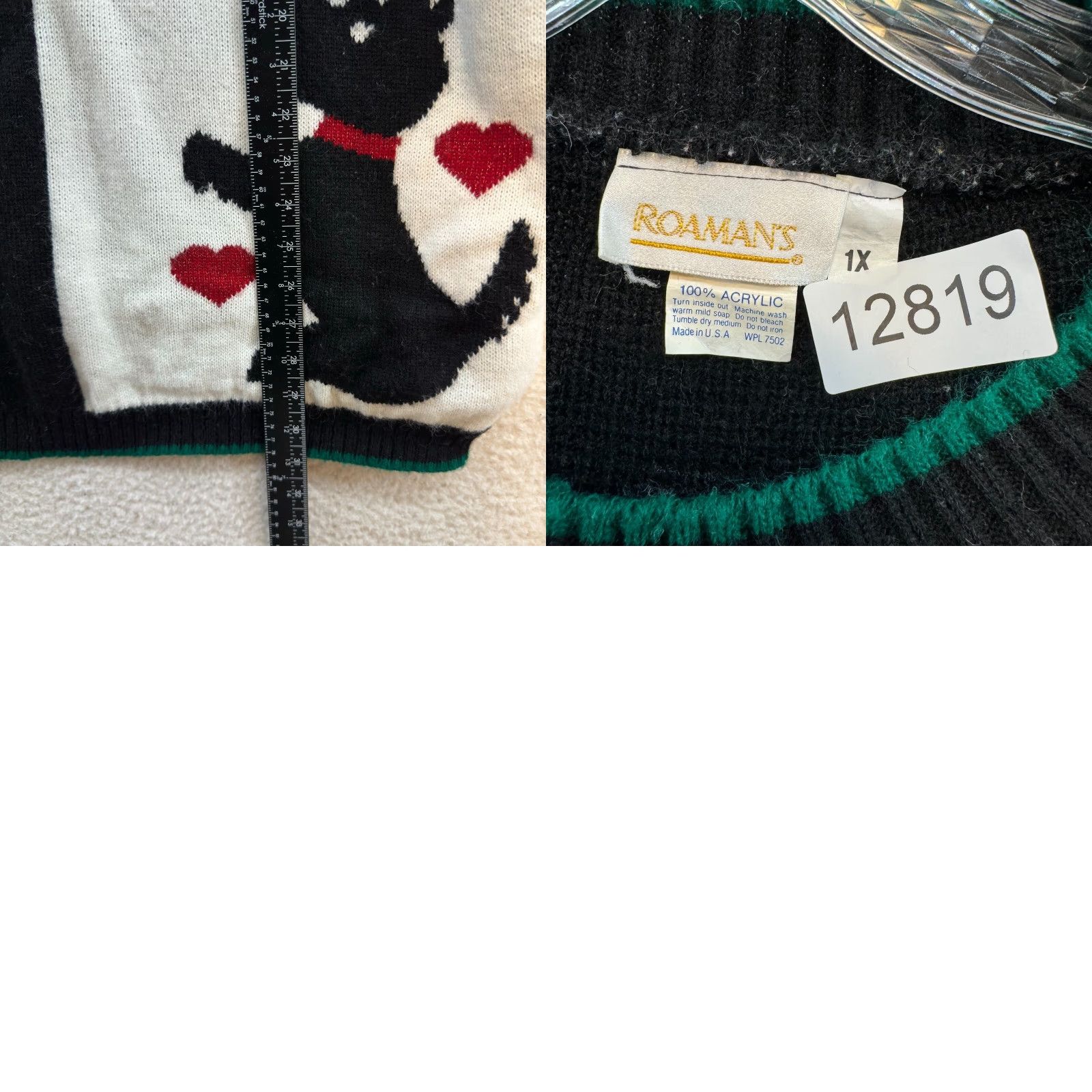 Vintage VINTAGE 90s Christmas Sweater Black Scottish Terrier Tartan Plaid 1X XL Preppy Roman's Knit Mens Size XL / US 12-14 / IT 48-50 - 9 Thumbnail