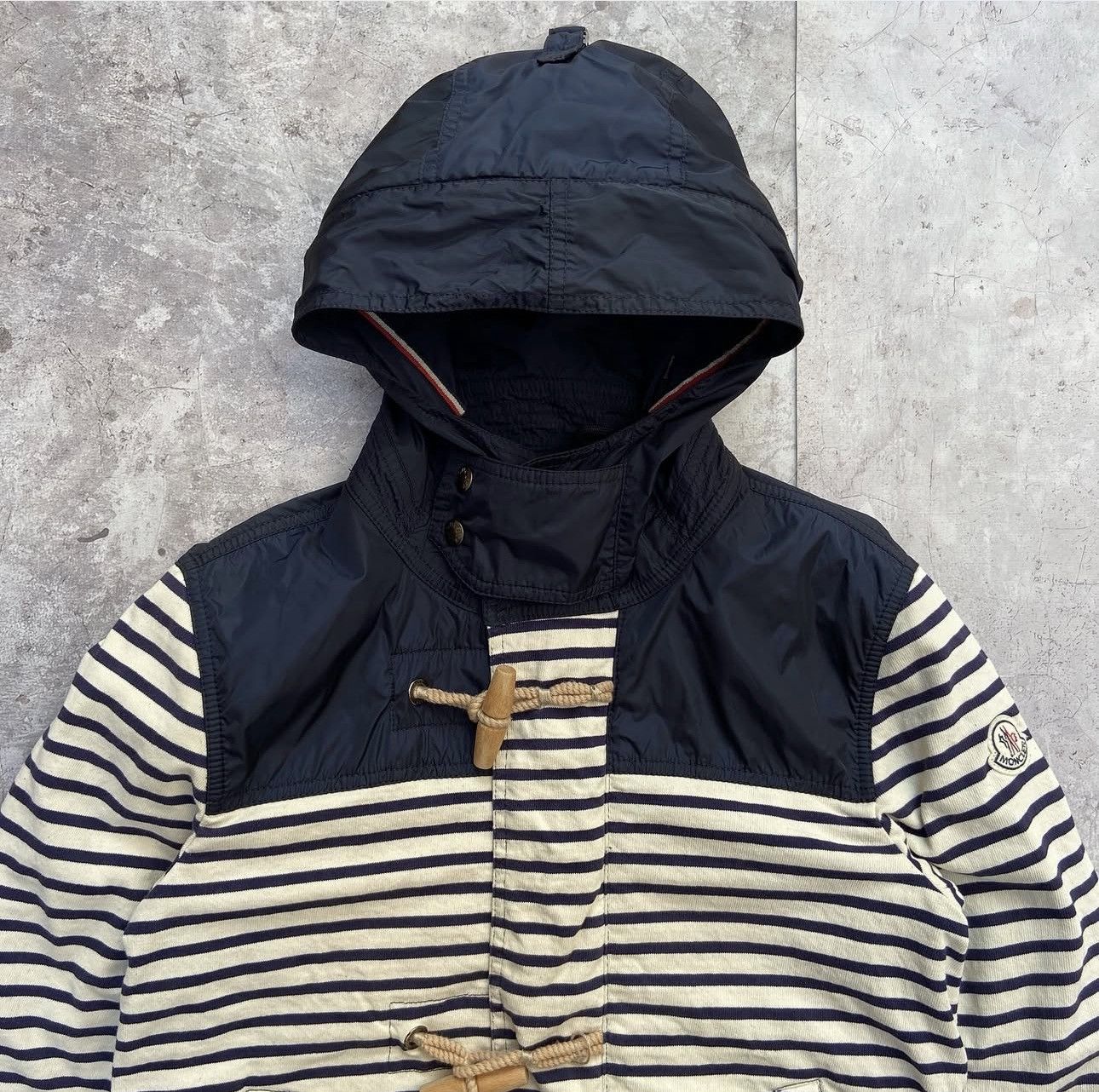 Moncler Moncler Blue White Striped Breton Giubbotto Hooded Jacket Size US XS / EU 42 / 0 - 2 Thumbnail