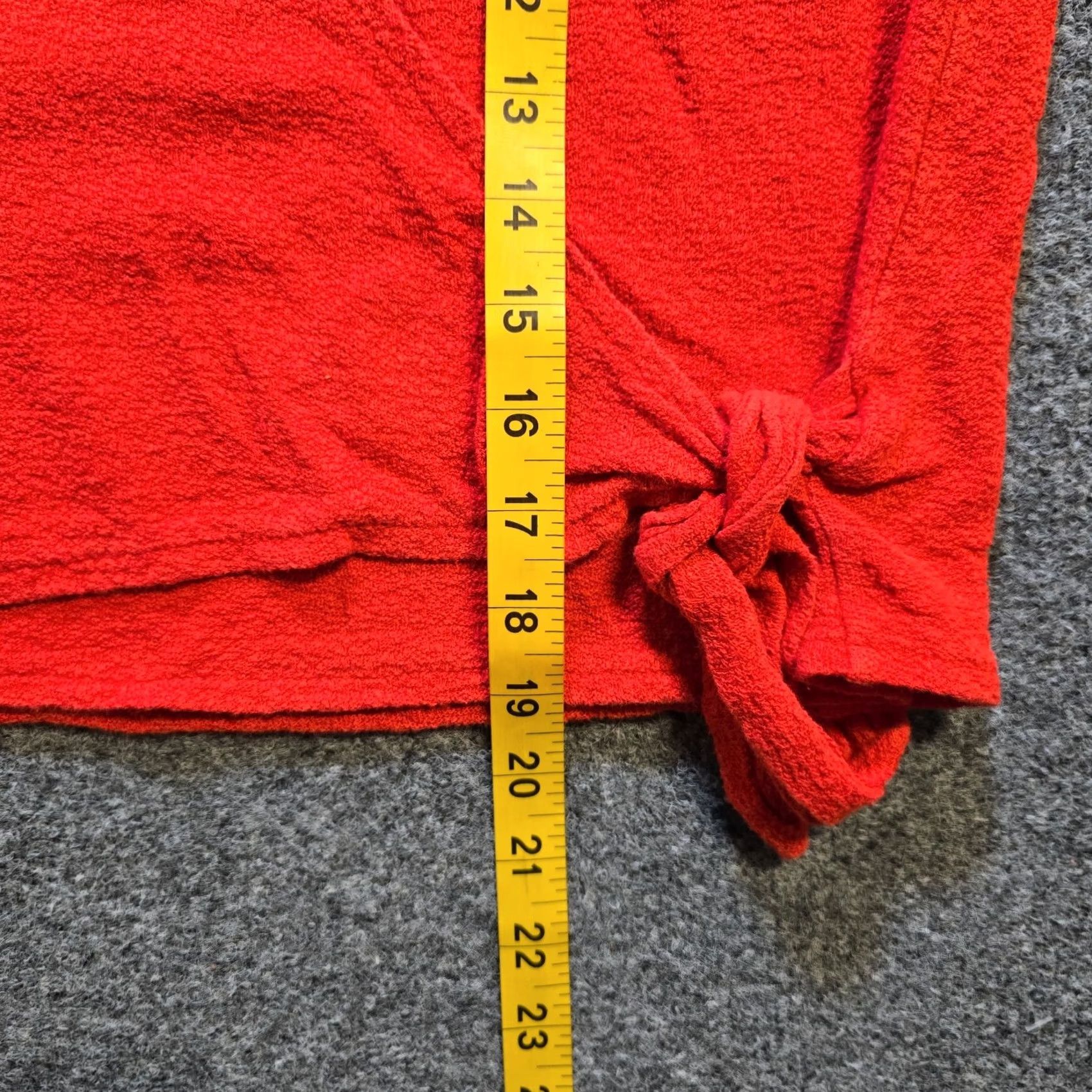 Madewell Madewell Top Womens Size Medium Orange Faux Wrap Textured V Neck Cropped Casual Shirt Blouse Knit Short Sleeve Regular Mens? Size M / US 6-8 / IT 42-44 - 7 Thumbnail